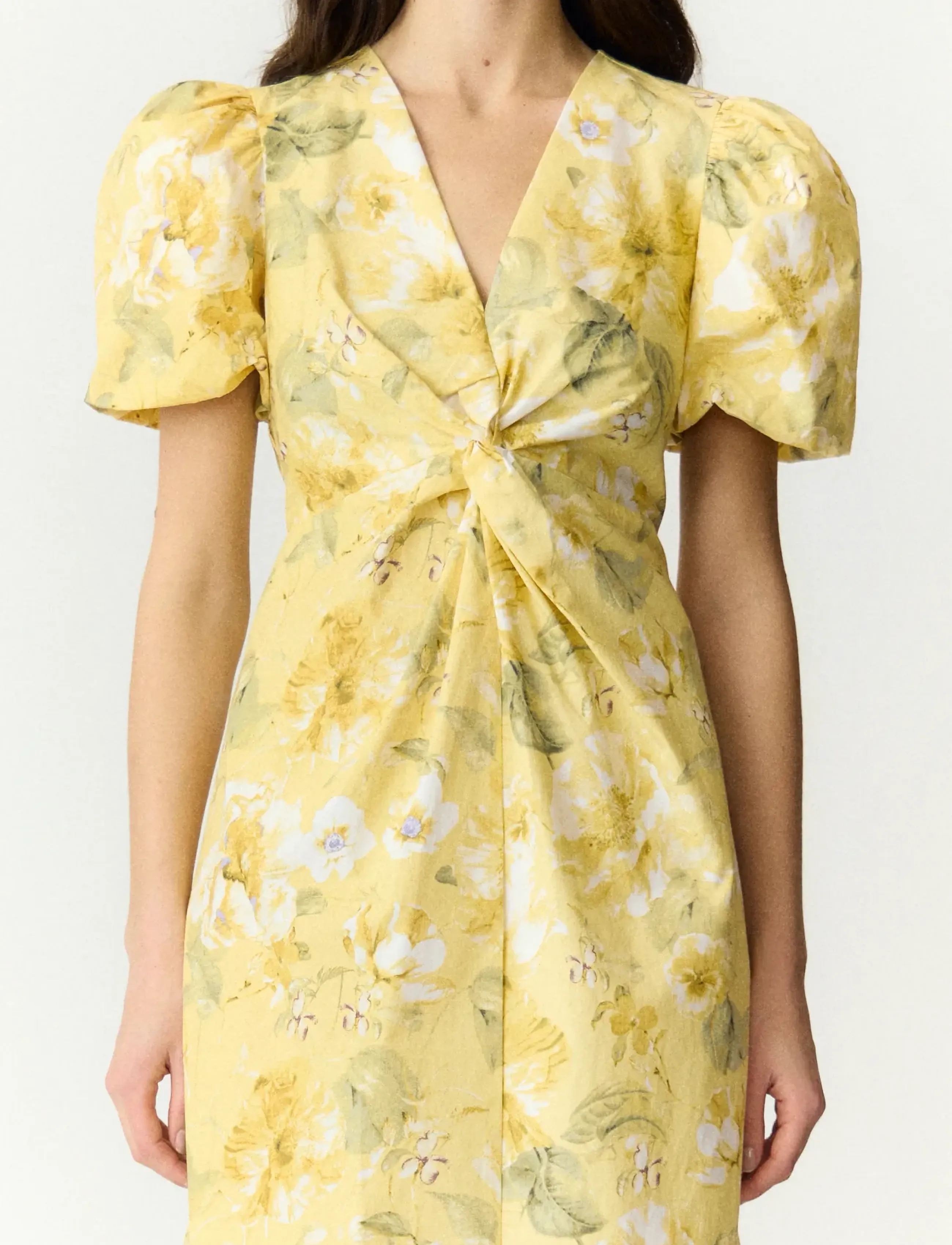 YAS - YASSTRAY SS MIDI DRESS - kokteilikleidid - pale banana - 3