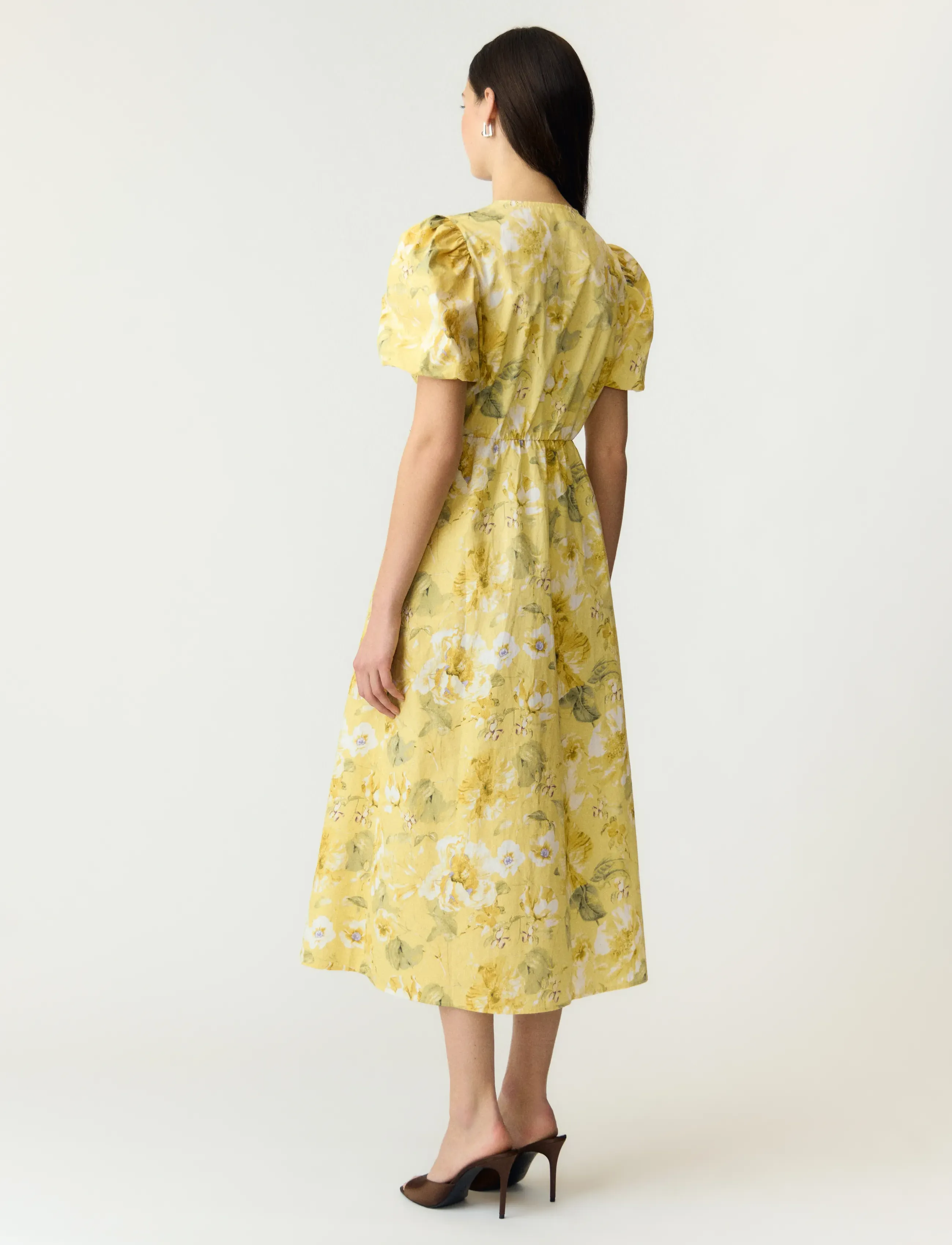 YAS - YASSTRAY SS MIDI DRESS - kokteilikleidid - pale banana - 4