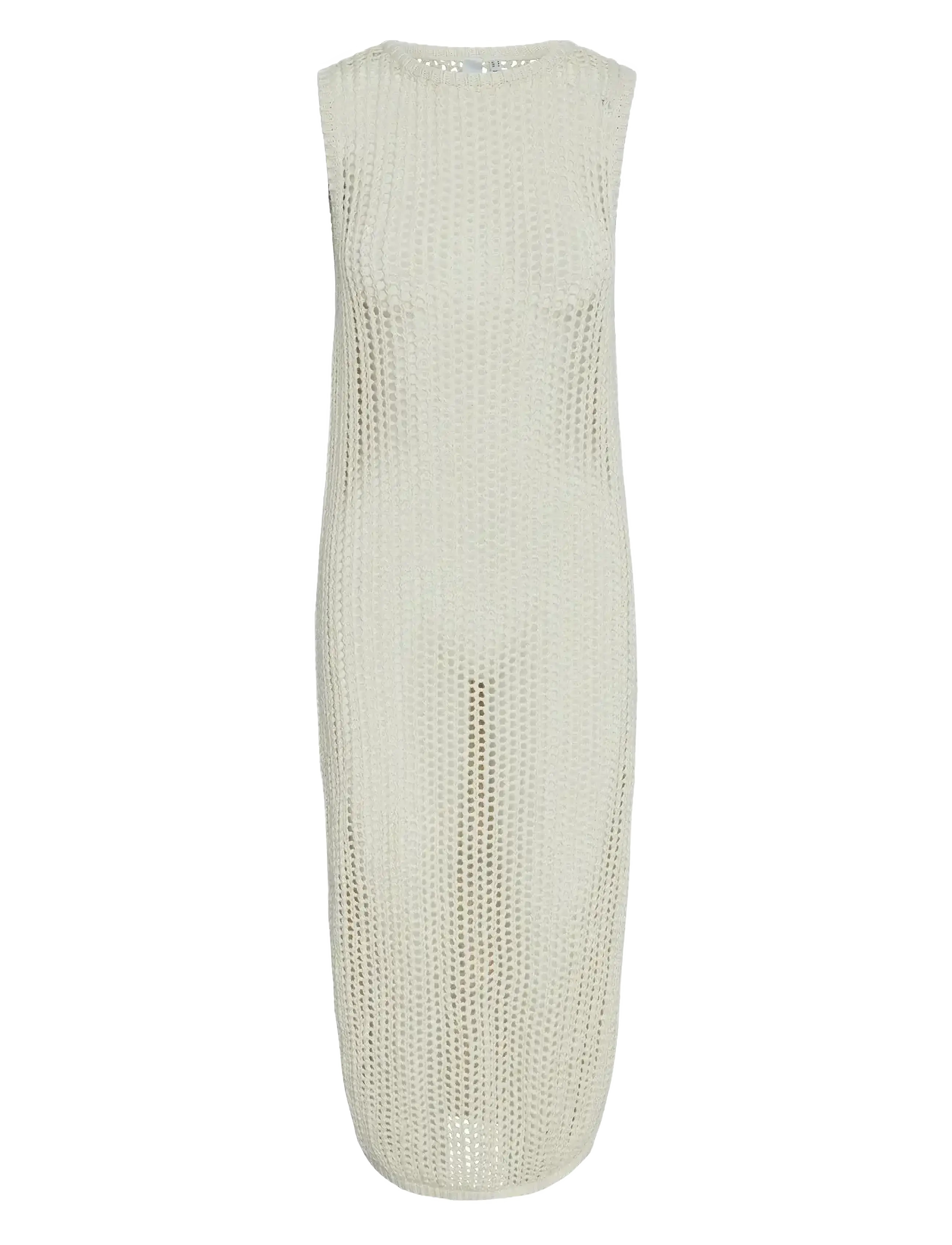 YAS YASJOANI SL ANKLE KNIT DRESS S. - Stickade klänningar - BIRCH / cream