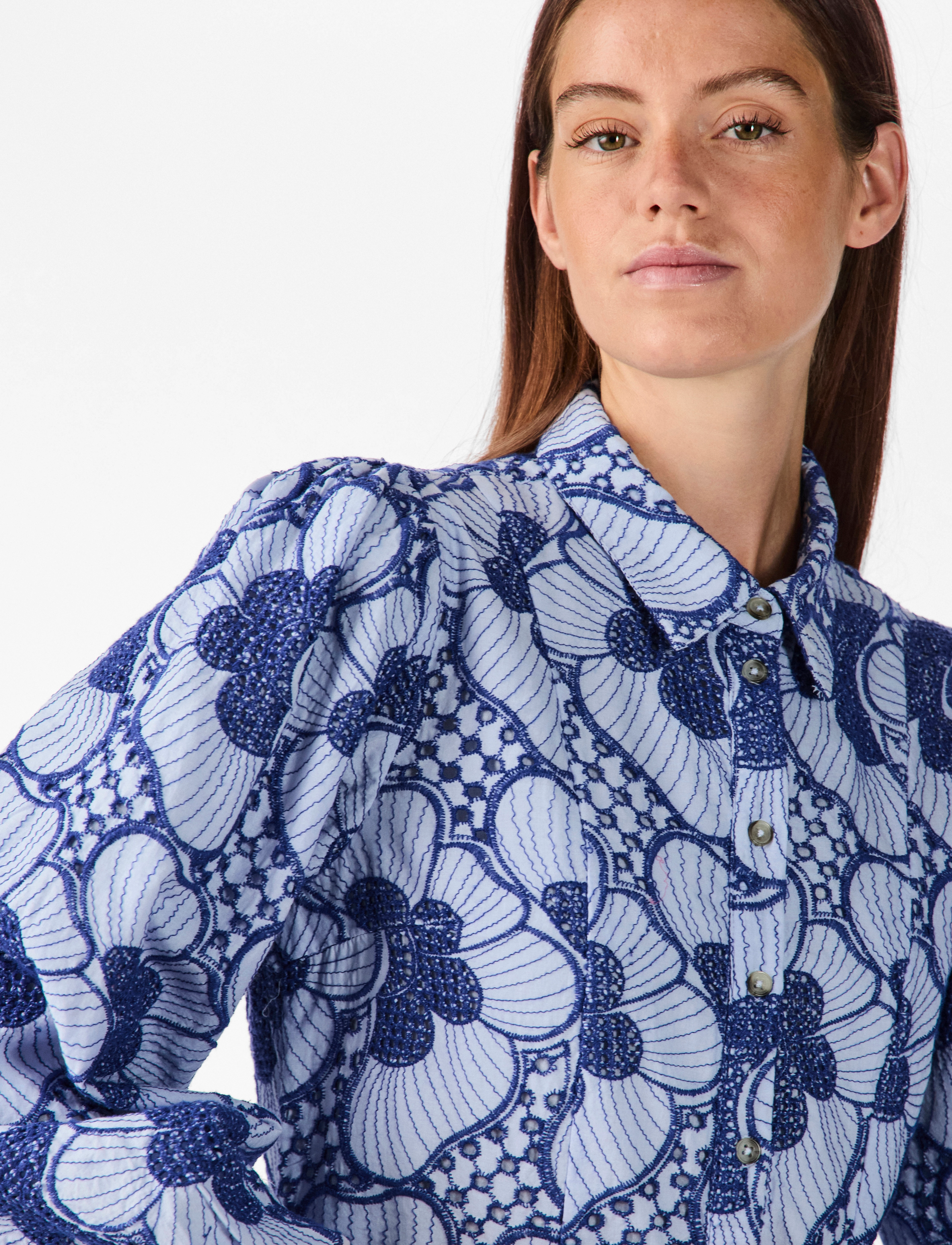 YAS - YASSABBIE 7/8 SHIRT DRESS S. - EX - kentucky blue - 4