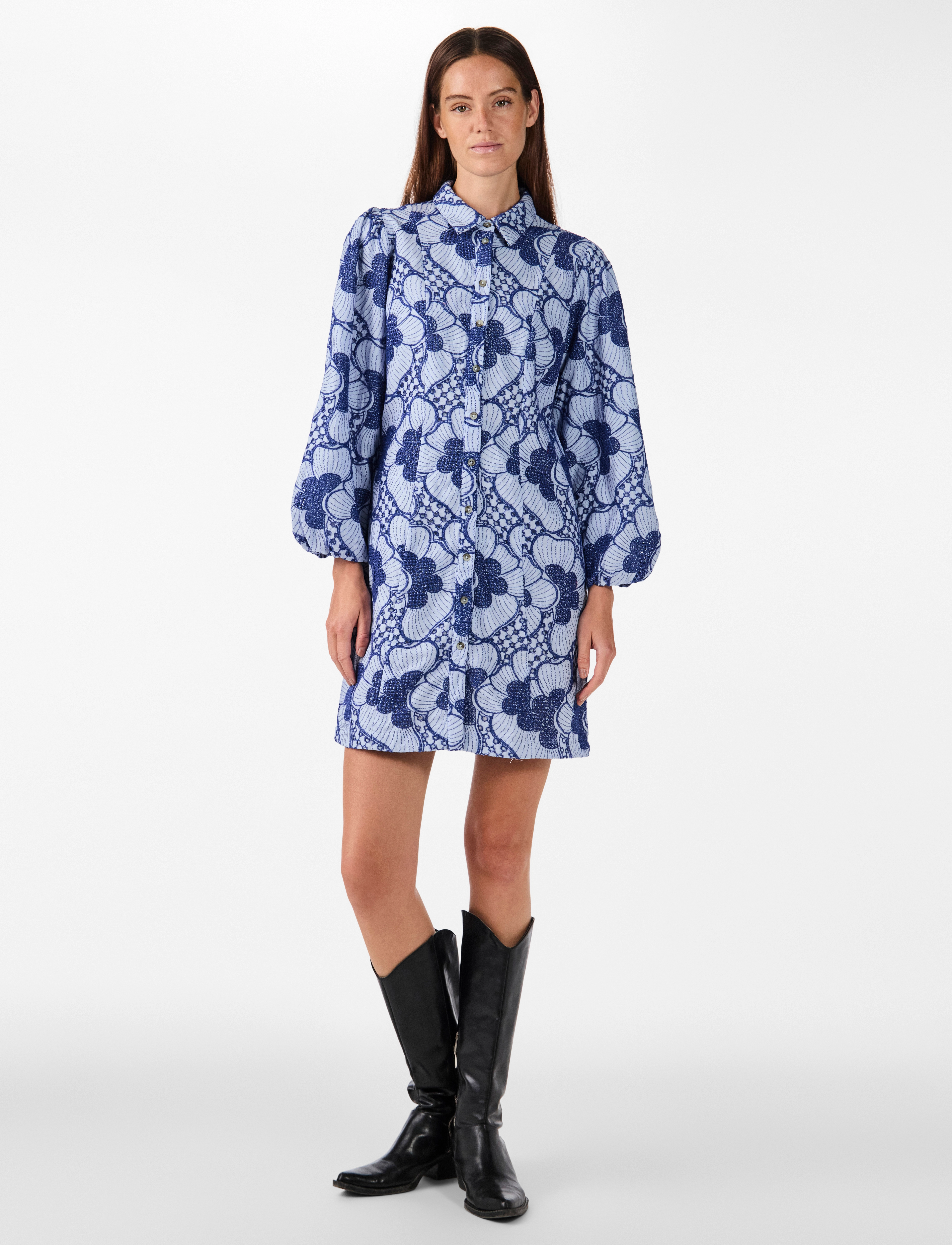 YAS - YASSABBIE 7/8 SHIRT DRESS S. - EX - kentucky blue - 5