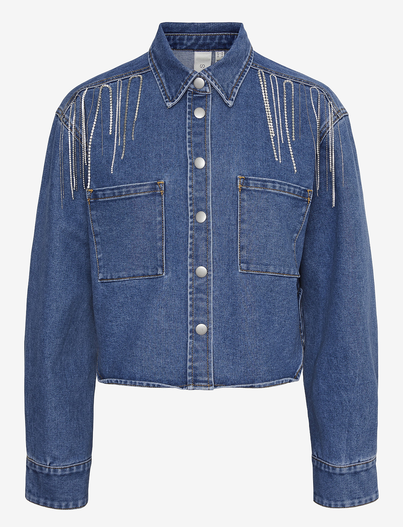 YAS - YASCONNELLY LS FRINGE SHACKET S. - FEST - medium blue denim - 1