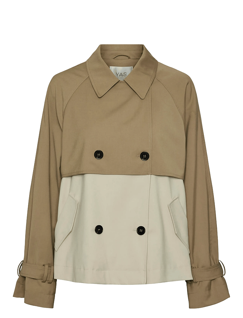 YAS - YASTURBO SHORT TRENCHCOAT - trenchcoats - lead gray - 1