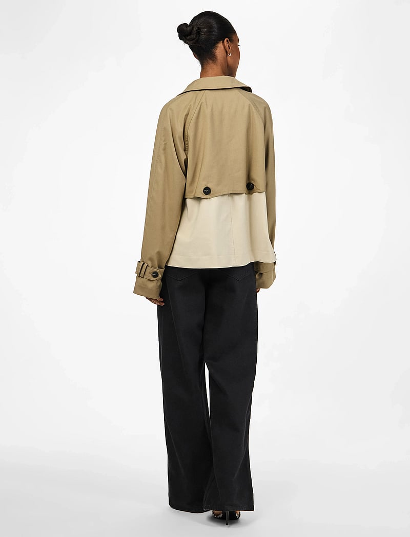 YAS - YASTURBO SHORT TRENCHCOAT - trenchcoats - lead gray - 3