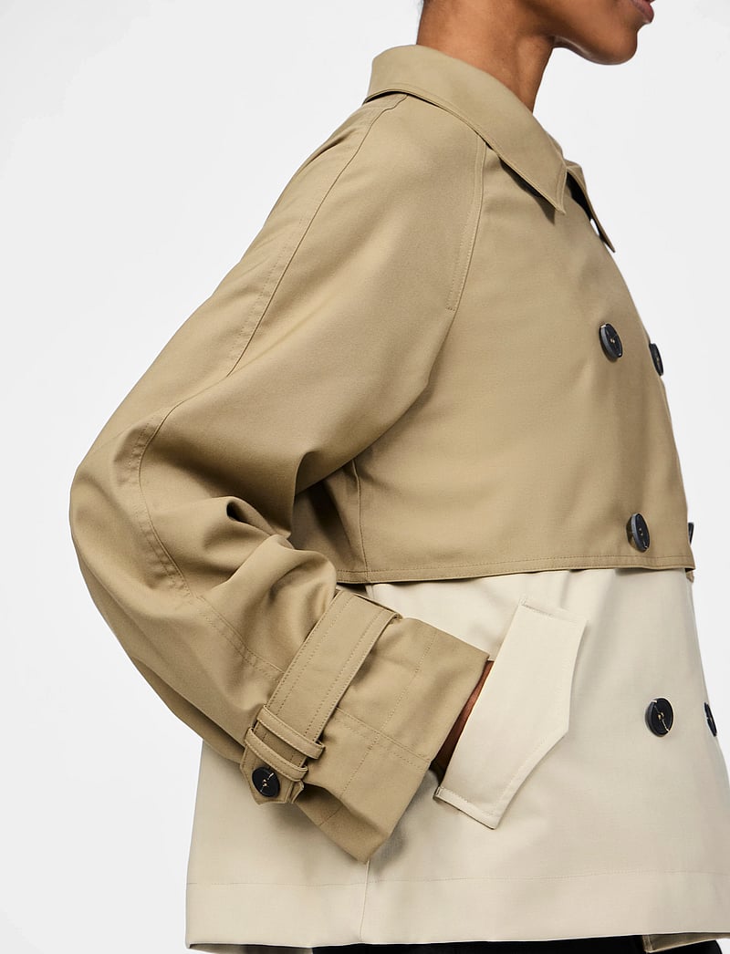 YAS - YASTURBO SHORT TRENCHCOAT - trenchcoats - lead gray - 5