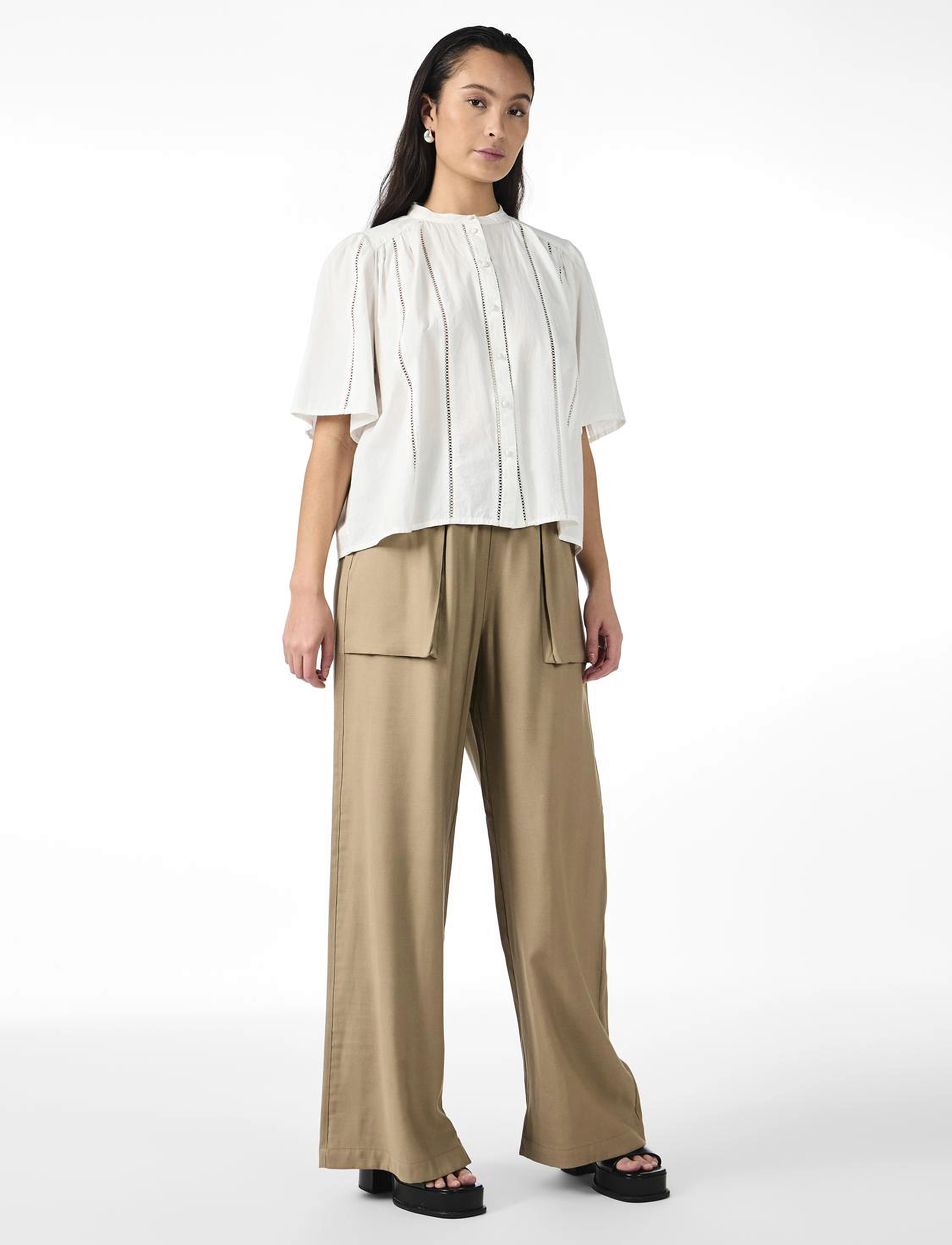 YAS - YASGUNIA 2/4 SHIRT S. - star white - 4