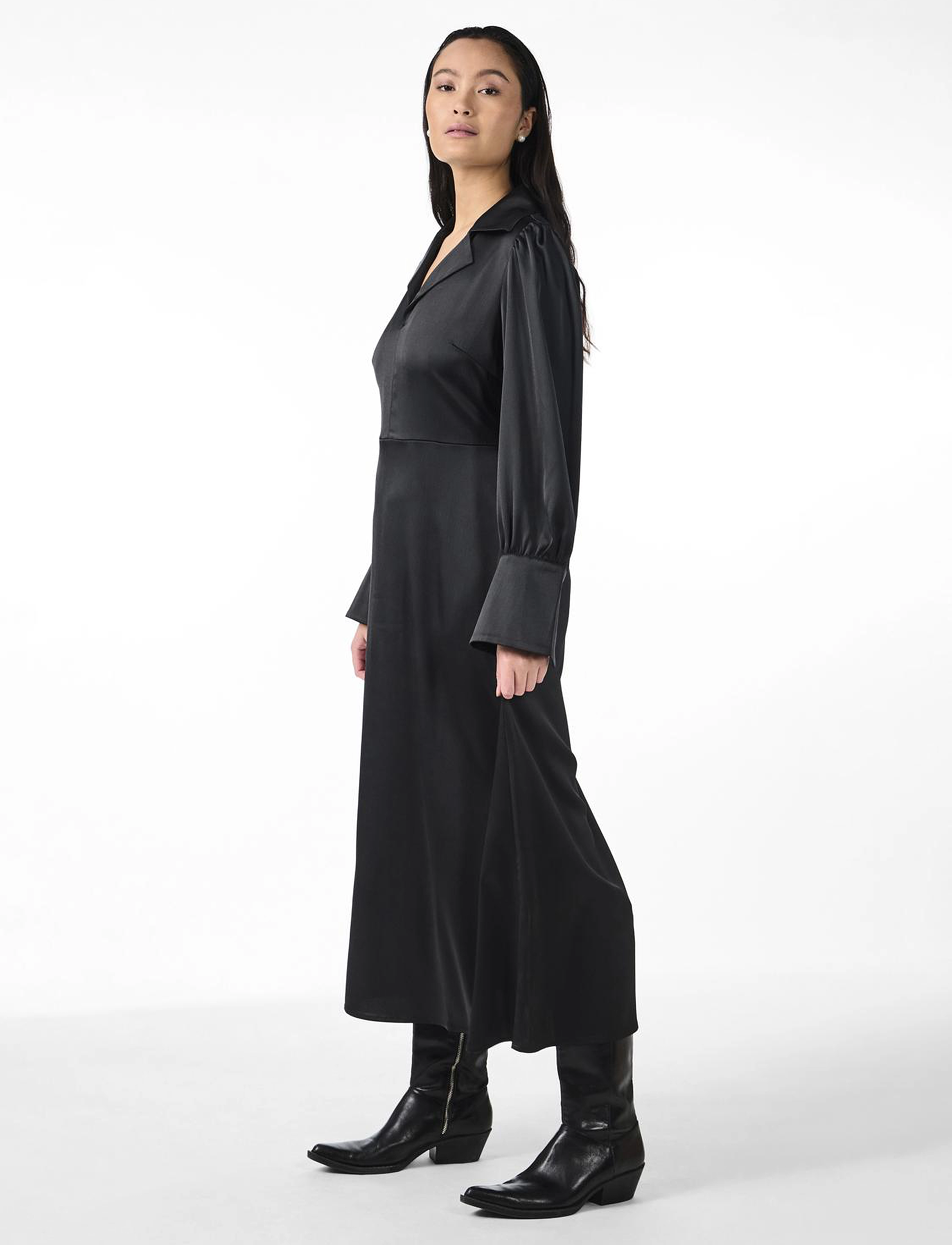 YAS - YASPELLA LS LONG DRESS S. NOOS - skjortekjoler - black - 4