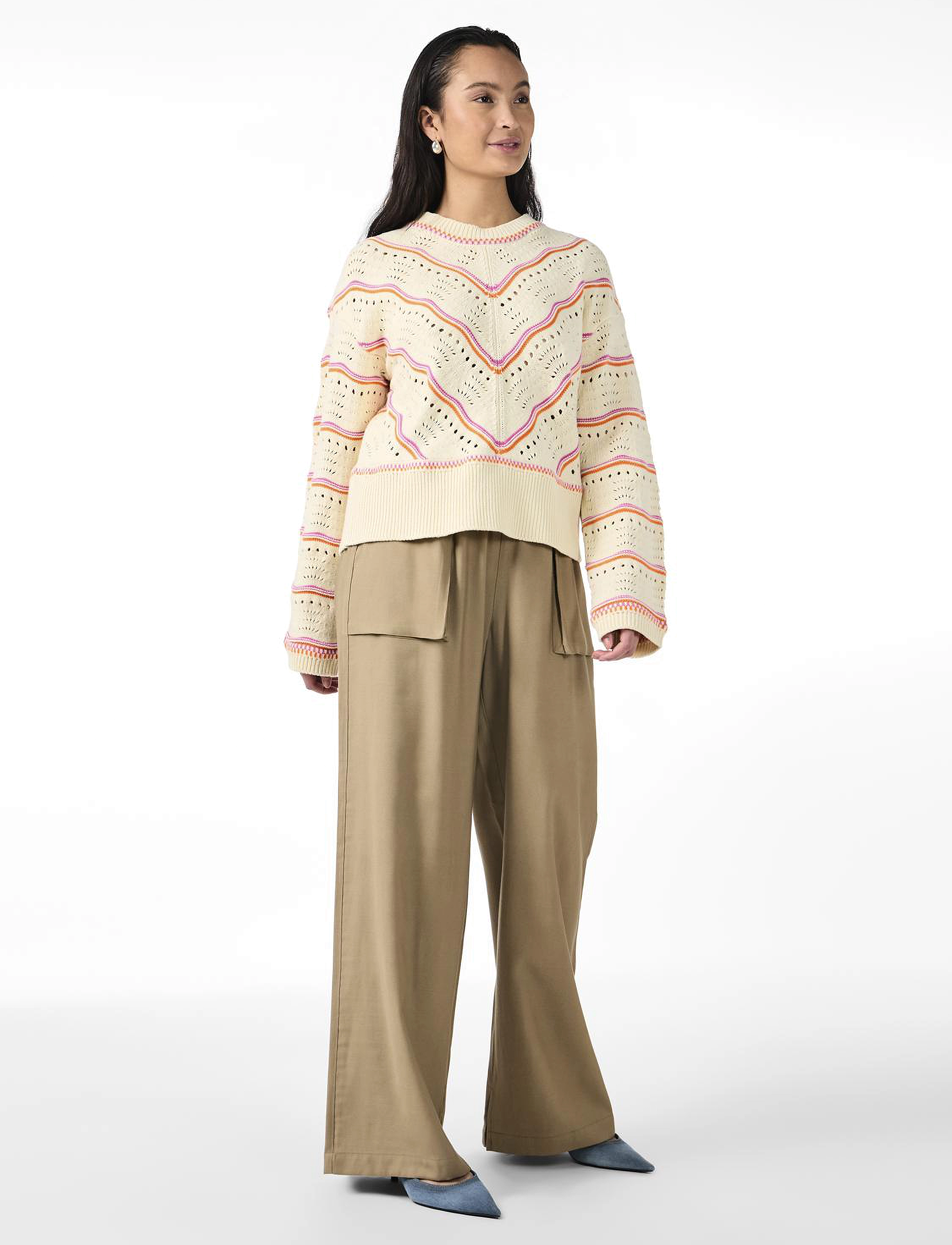 YAS - YASLIMERA LS KNIT PULLOVER S. - swetry - birch - 3