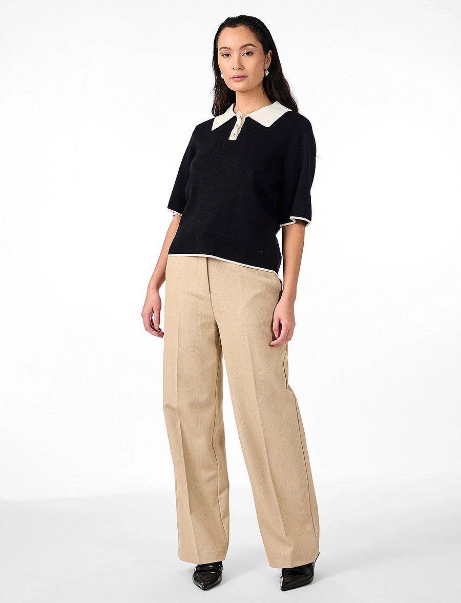 YAS - YASMILLE SS KNIT PULLOVER - stickade tröjor - black - 5