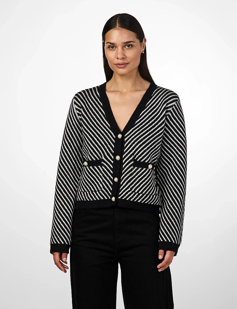 YAS - YASCHARLA LS SEQUIN KNIT CARDIGAN - cardigans - black - 0