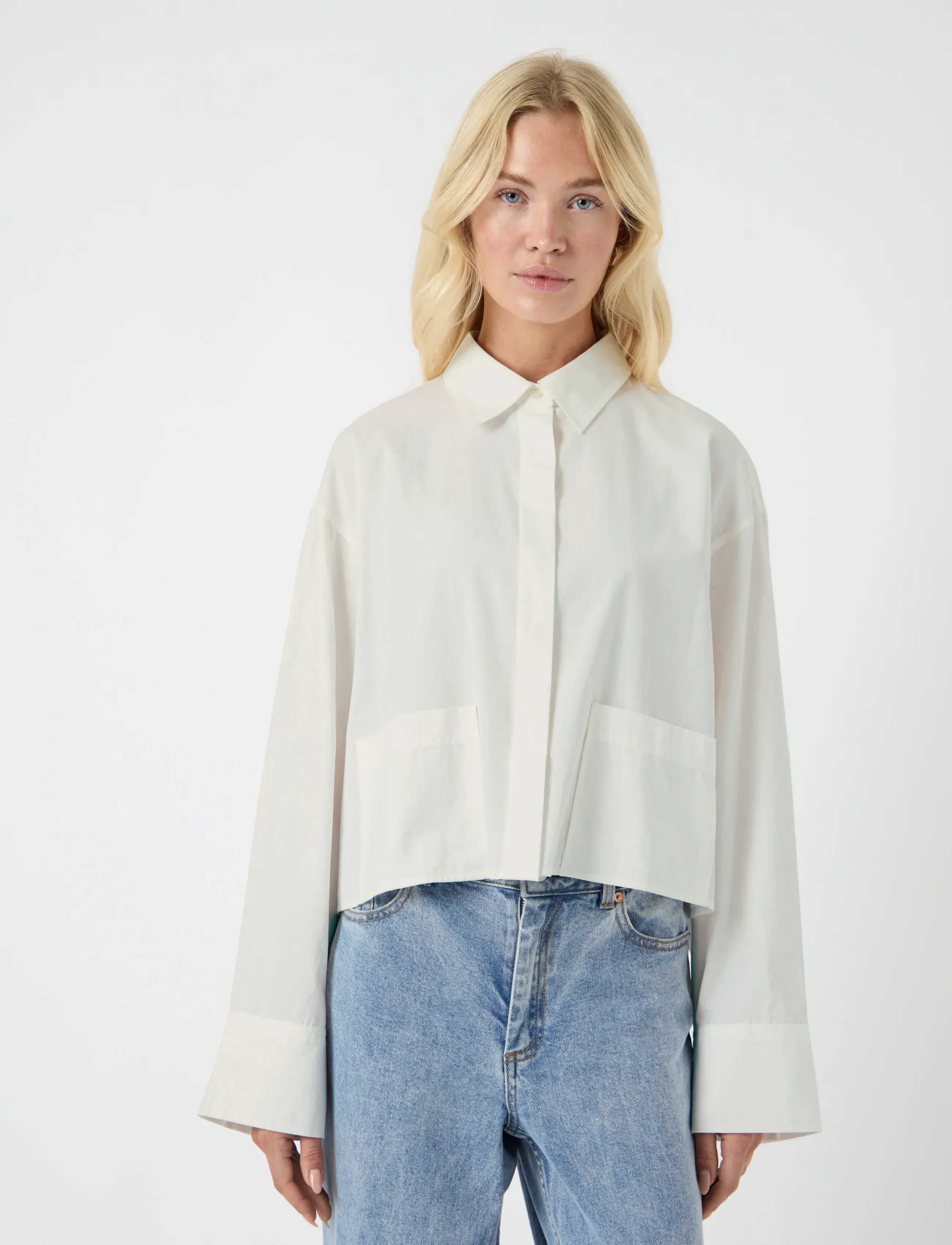 YAS - YASLEE LS SHORT SHIRT S. NOOS - langärmlige hemden - star white - 1