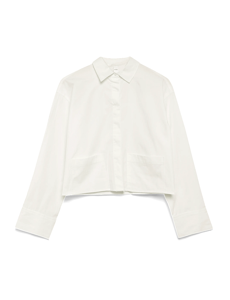 YAS - YASLEE LS SHORT SHIRT S. NOOS - långärmade skjortor - star white - 1