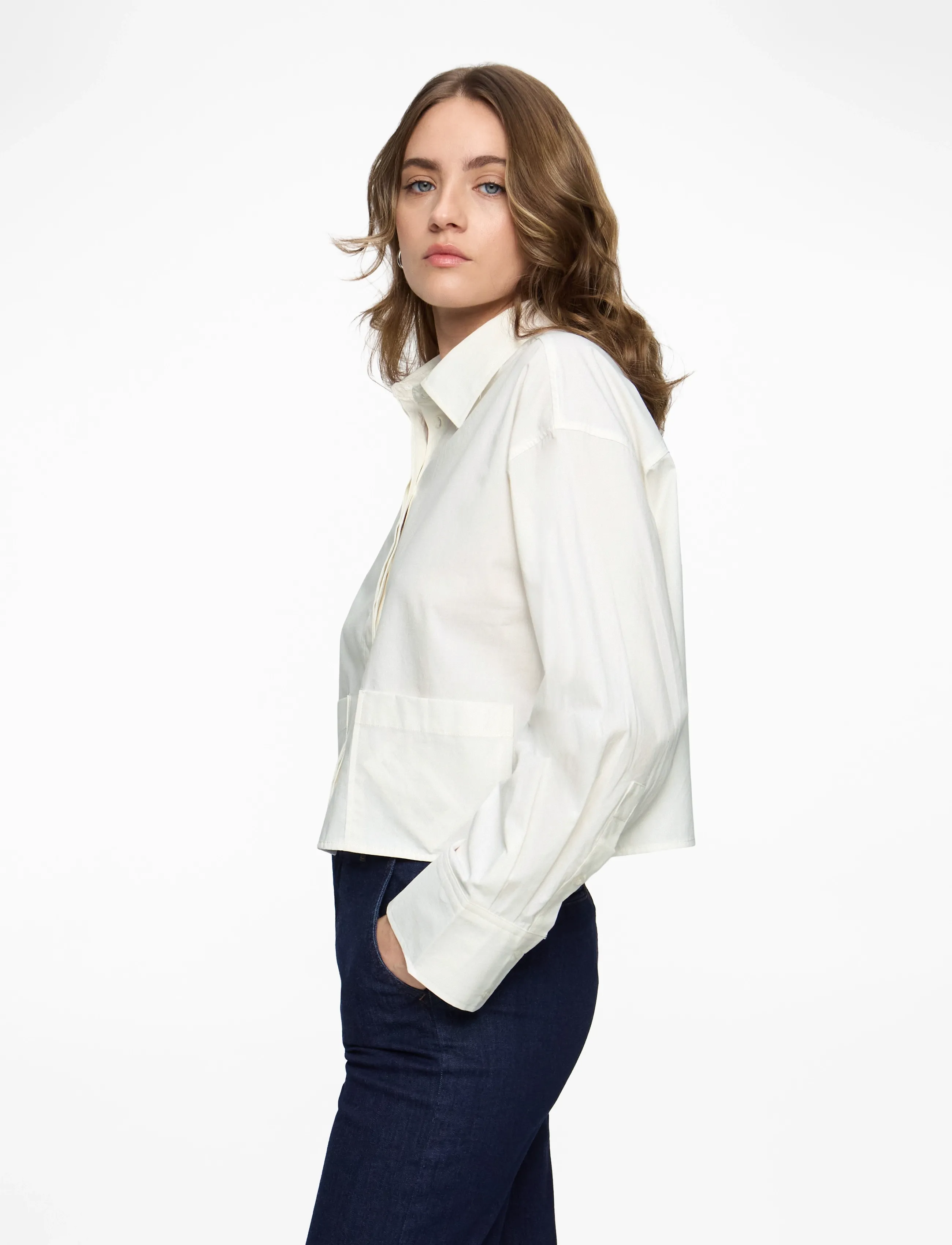 YAS - YASLEE LS SHORT SHIRT S. NOOS - langärmlige hemden - star white - 4