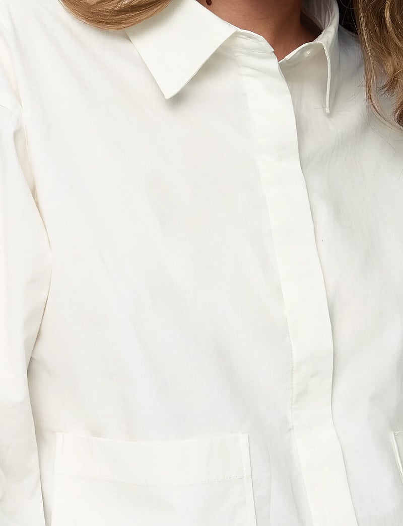 YAS - YASLEE LS SHORT SHIRT S. NOOS - långärmade skjortor - star white - 5