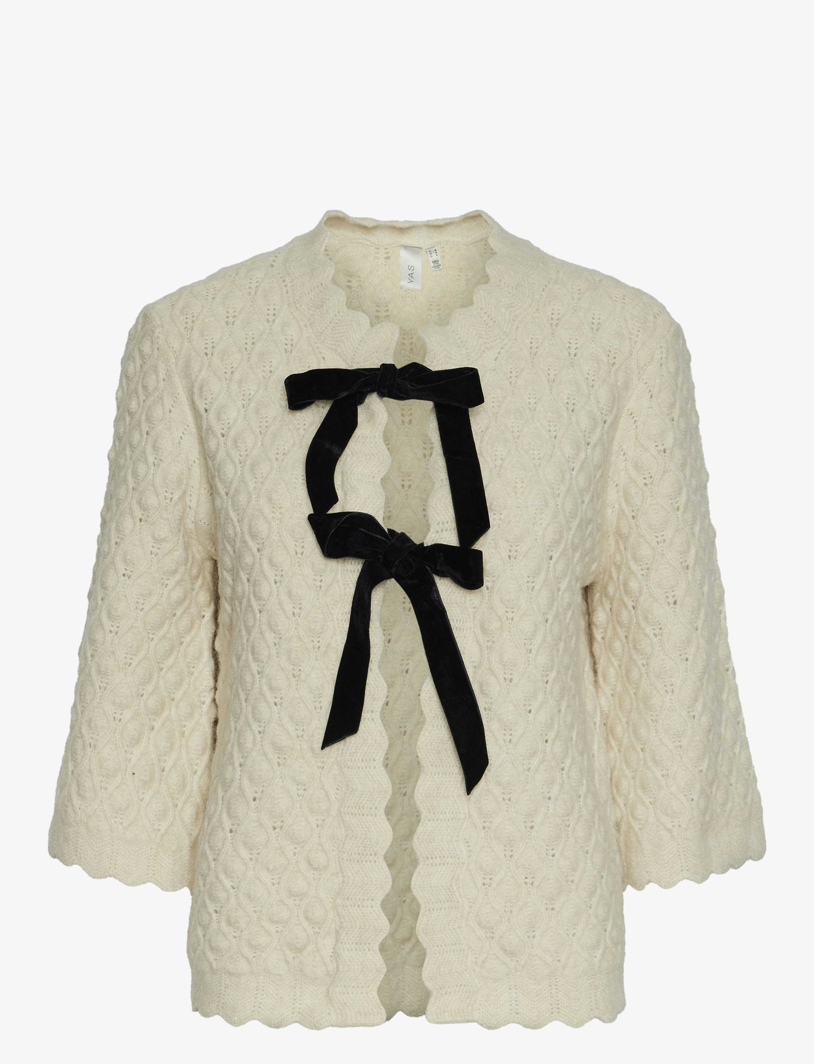 YAS YASEGSA 3/4 KNIT CARDIGAN S. - Strik - BIRCH / cream