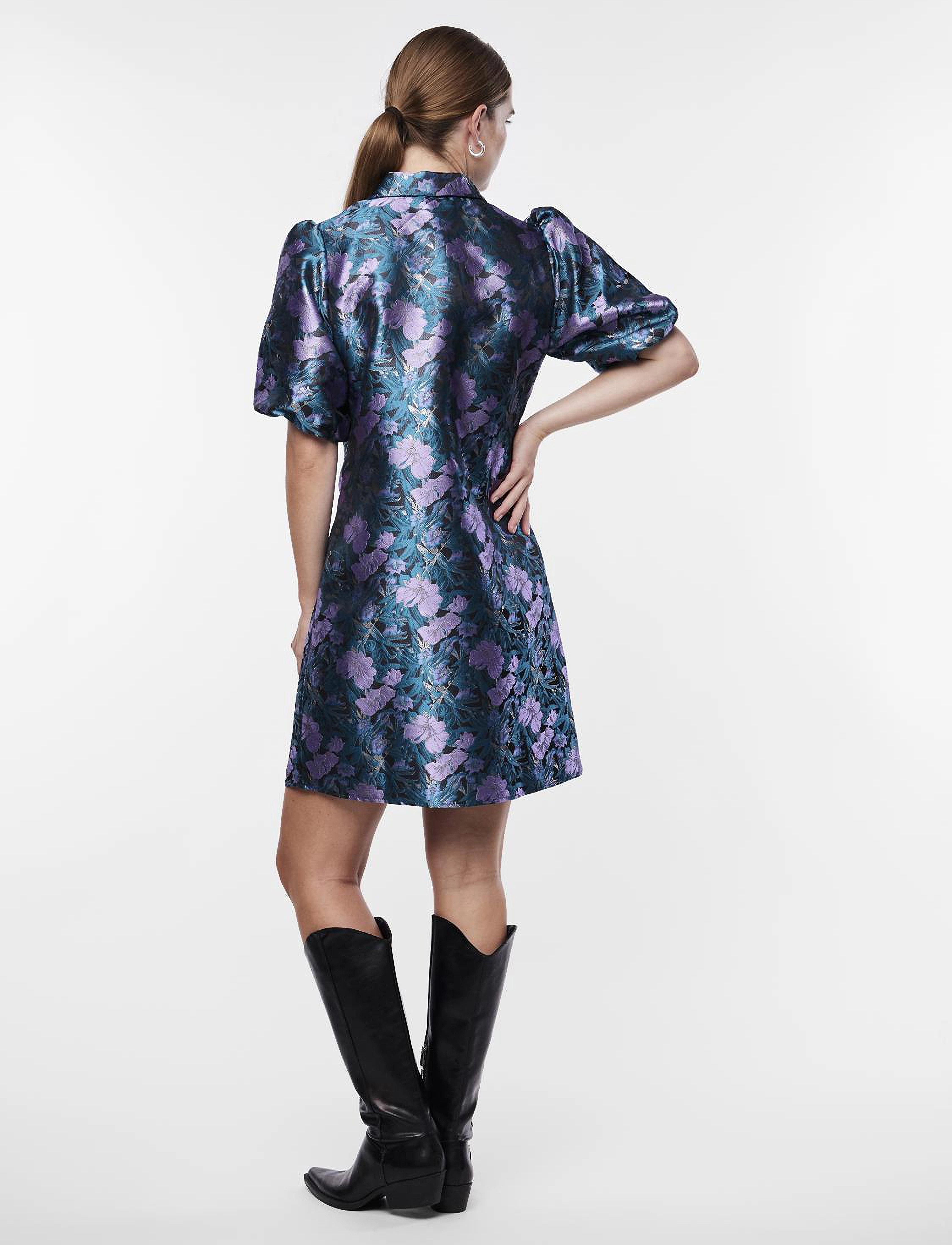 YAS - YASLIZE JACQUARD 2/4 DRESS - black - 3