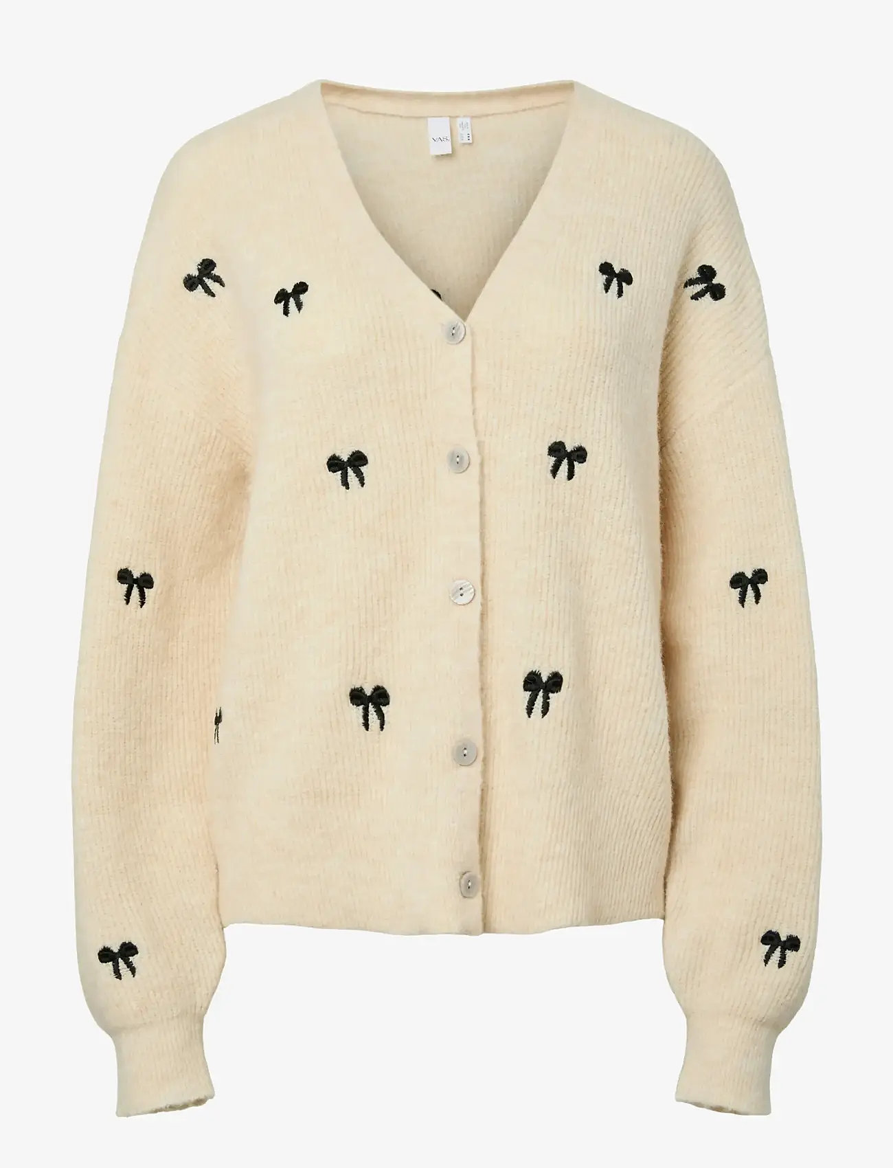 YAS - YASBOW LS EMBROIDED KNIT CARDIGAN S. - cardigans - birch - 1