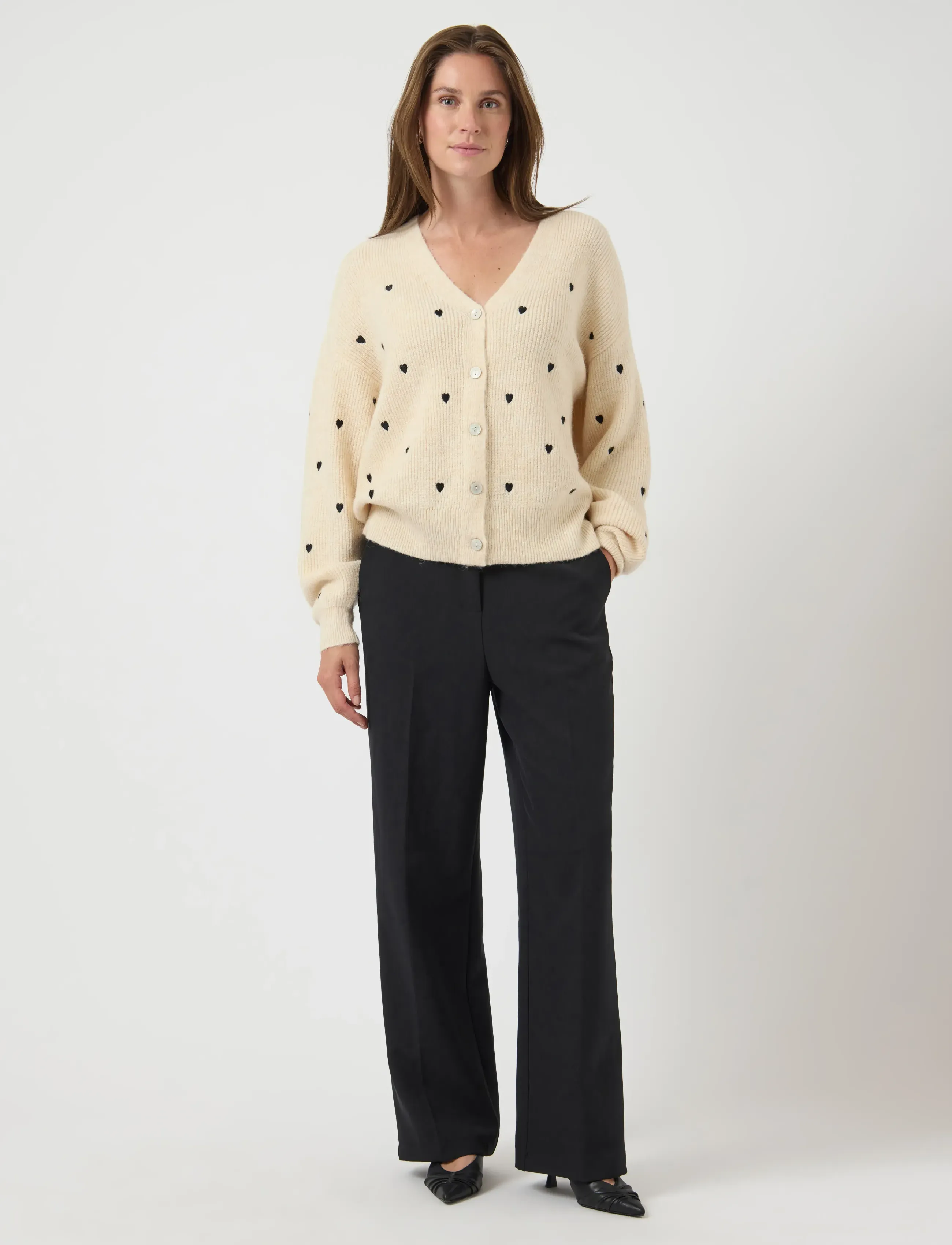 YAS - YASBOW LS EMBROIDED KNIT CARDIGAN S. - cardigans - birch - 5