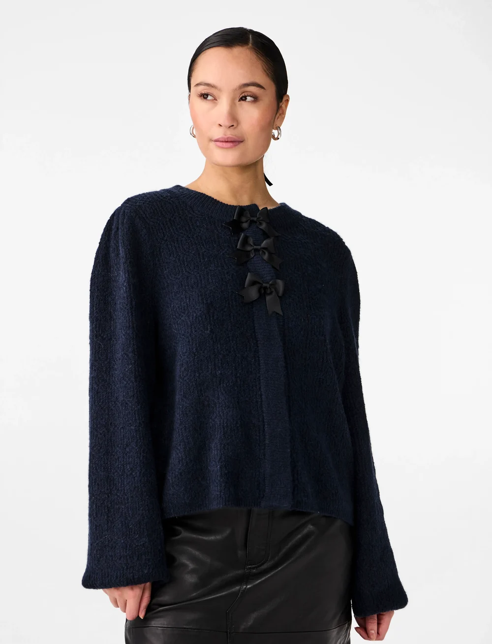 YAS - YASBONSA LS KNIT CARDIGAN S. - koftor - navy blazer - 0