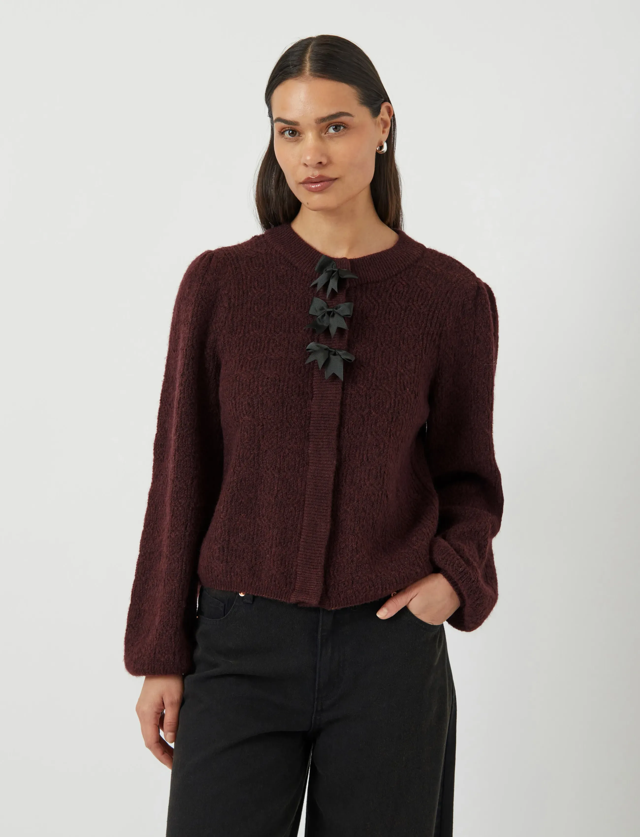 YAS bonsa Ls Knit Cardigan S., XS, Knitwear, Braun - Cardigans, Frauen