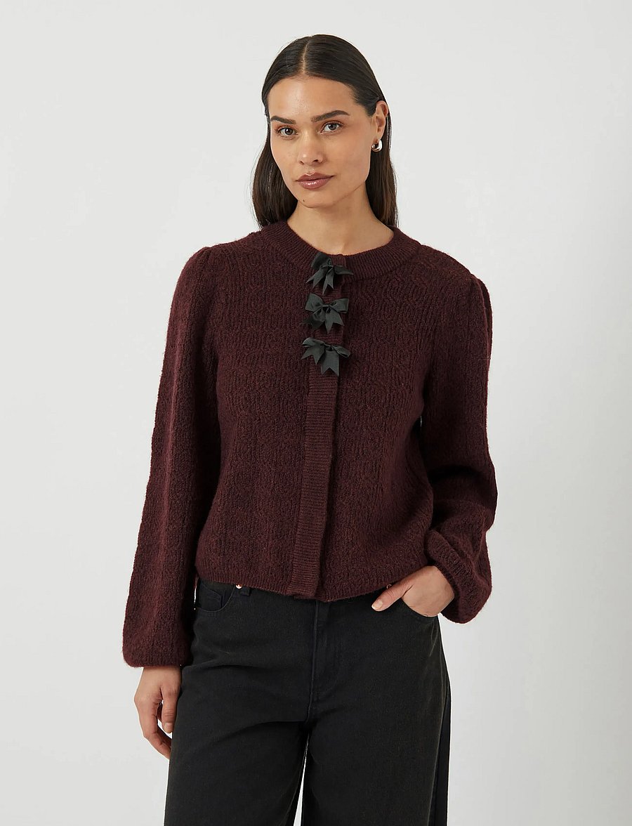 YAS - YASBONSA LS KNIT CARDIGAN S. - cardigans - port royale - 0