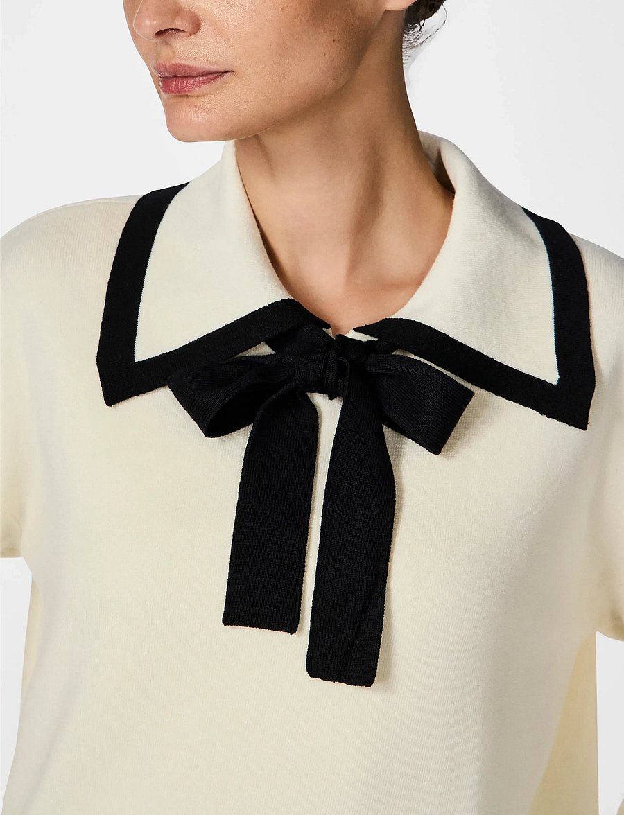 YAS - YASJOSIE LS BOW KNIT TOP S. NOOS - pullover - birch - 4