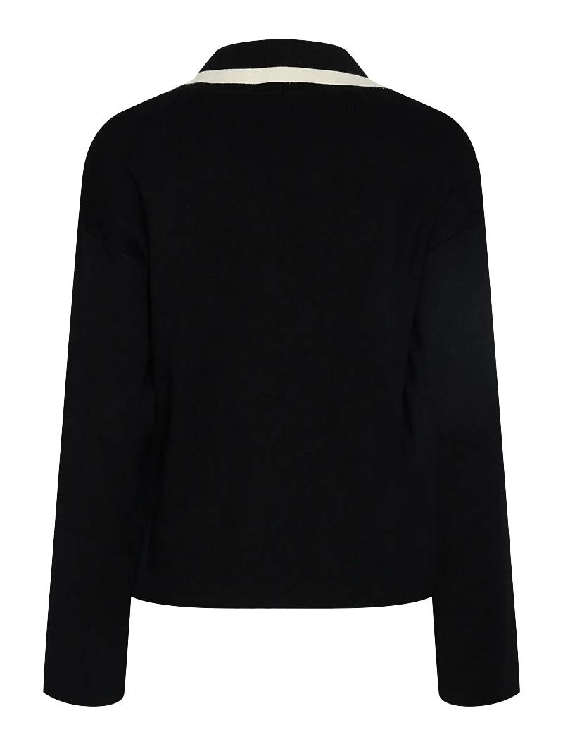 YAS - YASJOSIE LS BOW KNIT TOP - striktrøjer - black - 2