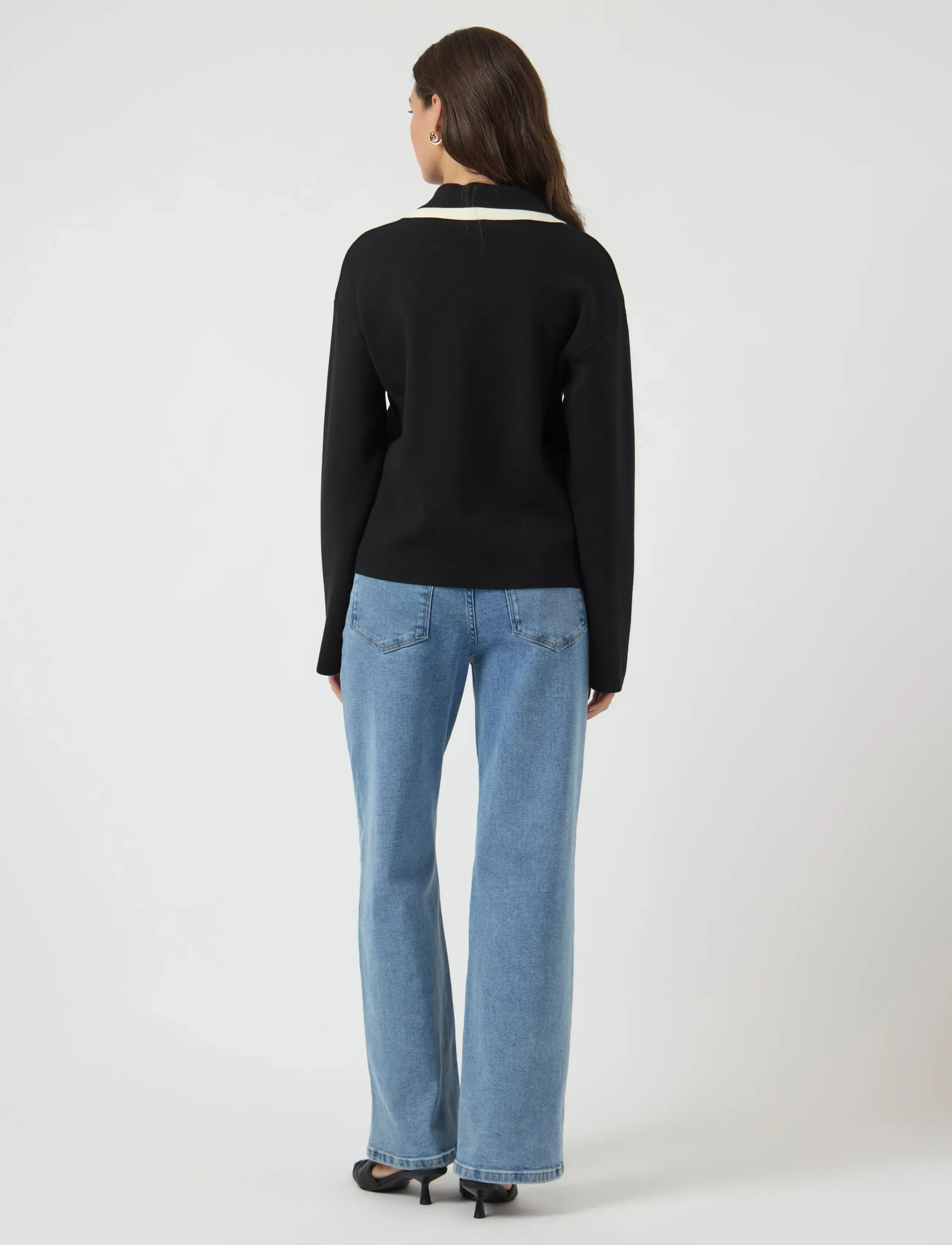 YAS - YASJOSIE LS BOW KNIT TOP S. NOOS - striktrøjer - black - 3