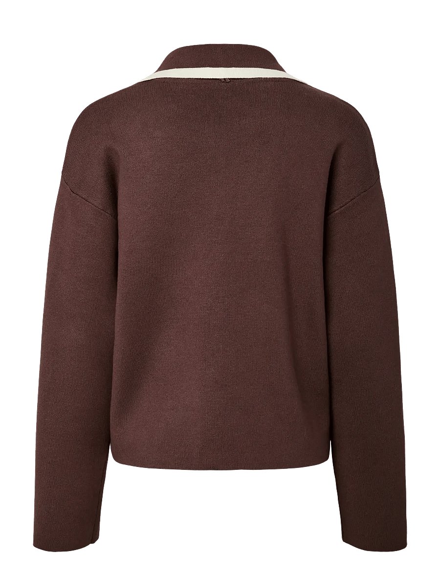 YAS - YASJOSIE LS BOW KNIT TOP S. NOOS - pullover - chocolate brown - 2