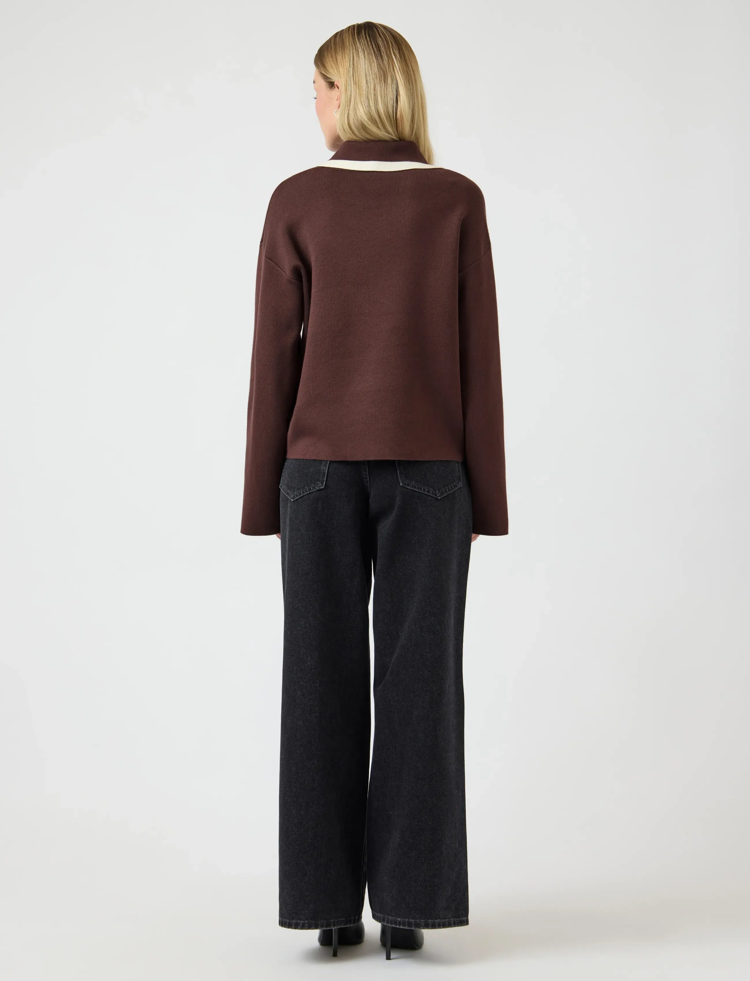 YAS - YASJOSIE LS BOW KNIT TOP S. NOOS - pullover - chocolate brown - 3
