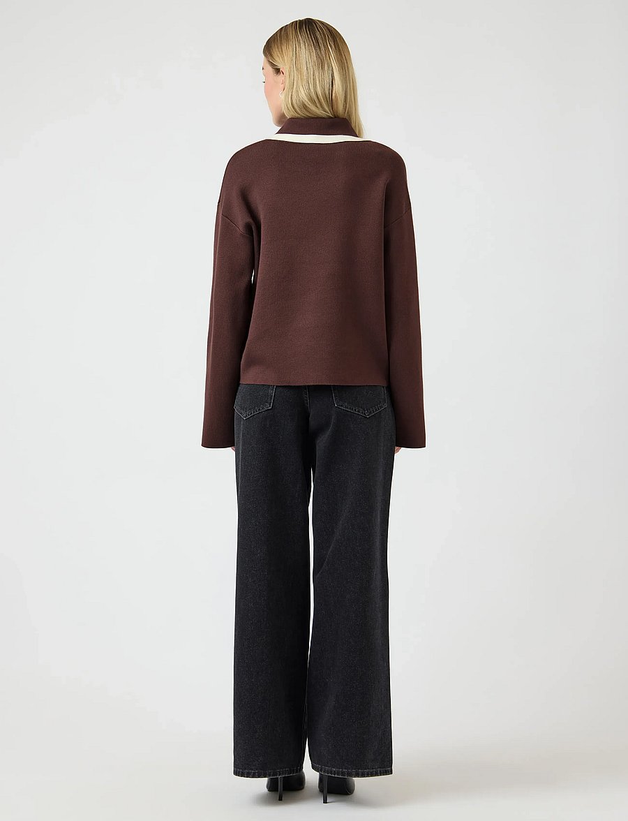 YAS - YASJOSIE LS BOW KNIT TOP S. NOOS - pullover - chocolate brown - 3