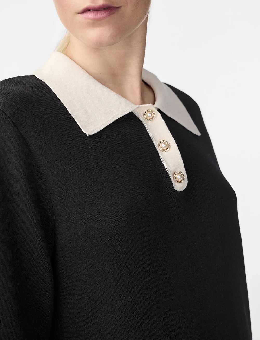 YAS - YASMILLE SS KNIT DRESS - knitted dresses - black - 5