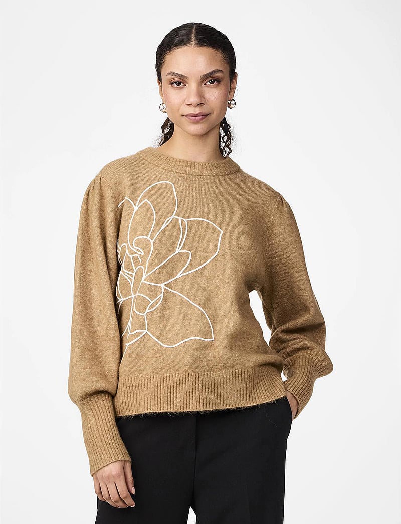 YAS - YASJUVA LS KNIT PULLOVER S. - stickade tröjor - tigers eye - 0