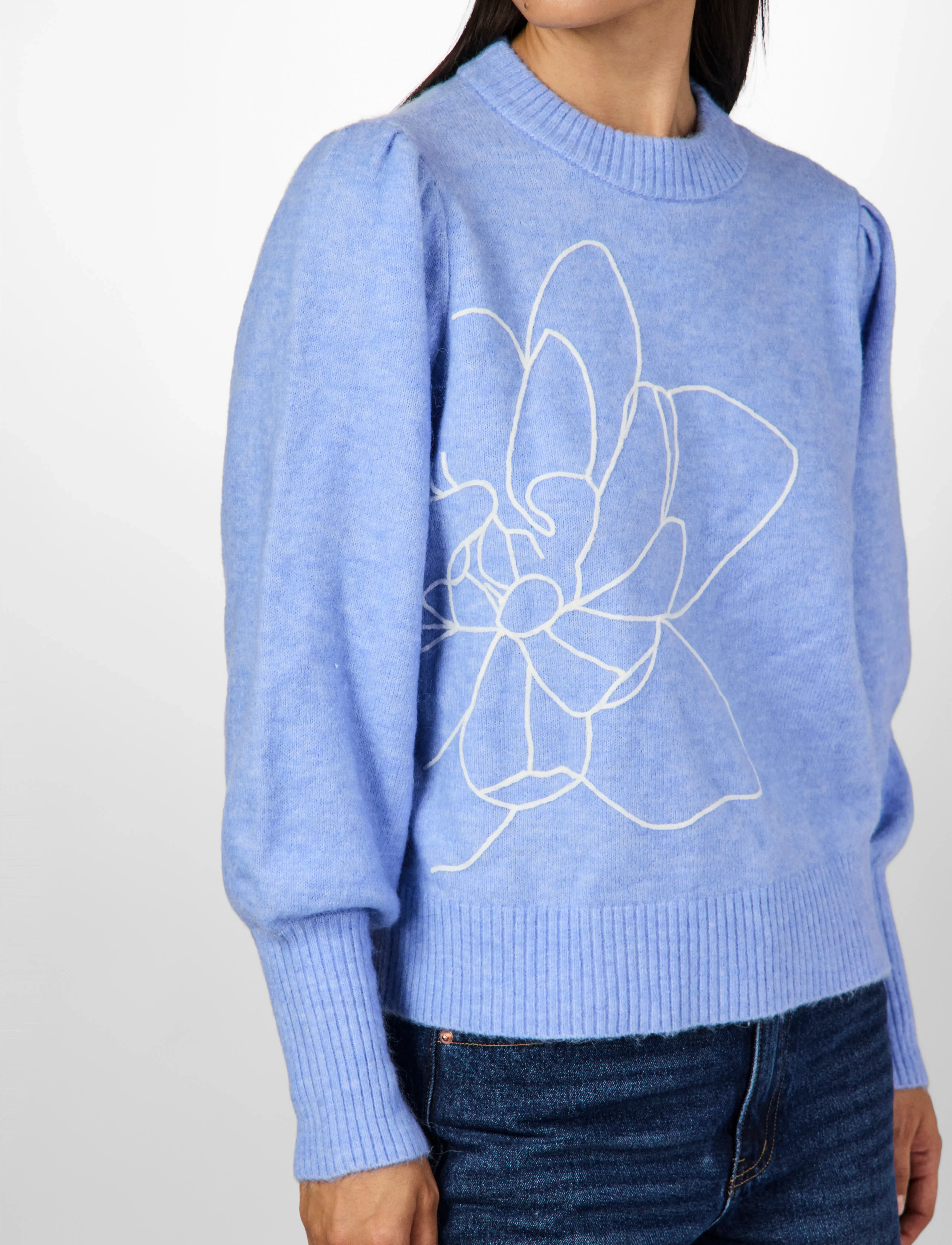 YAS - YASJUVA LS KNIT PULLOVER S. - trøjer - vista blue - 5