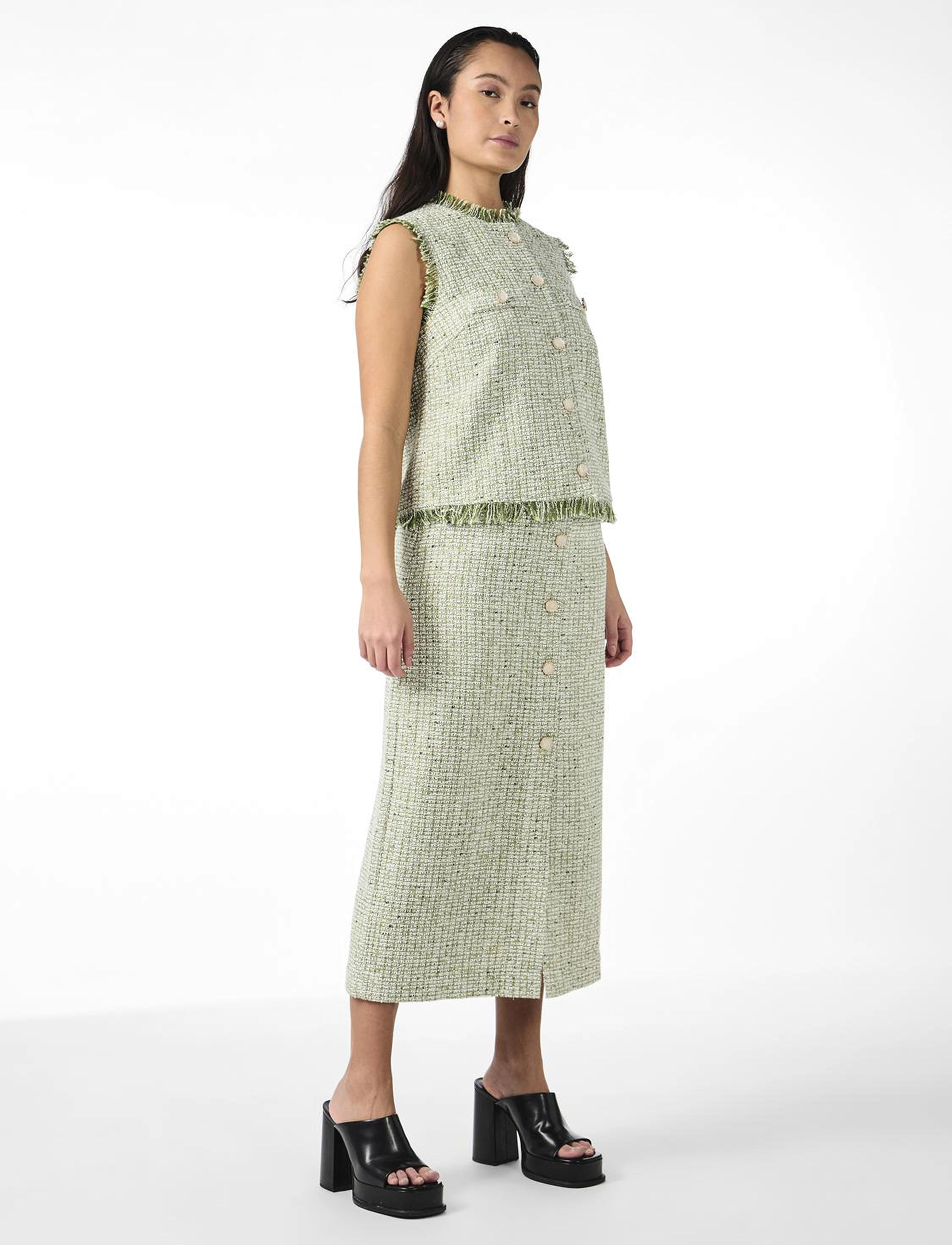 YAS - YASASARA HMW MIDI SKIRT - midi nederdele - sage - 5