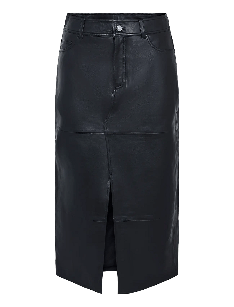 YAS - YASMINA HMW LEATHER LONG SKIRT NOOS - skinnkjolar - black - 1