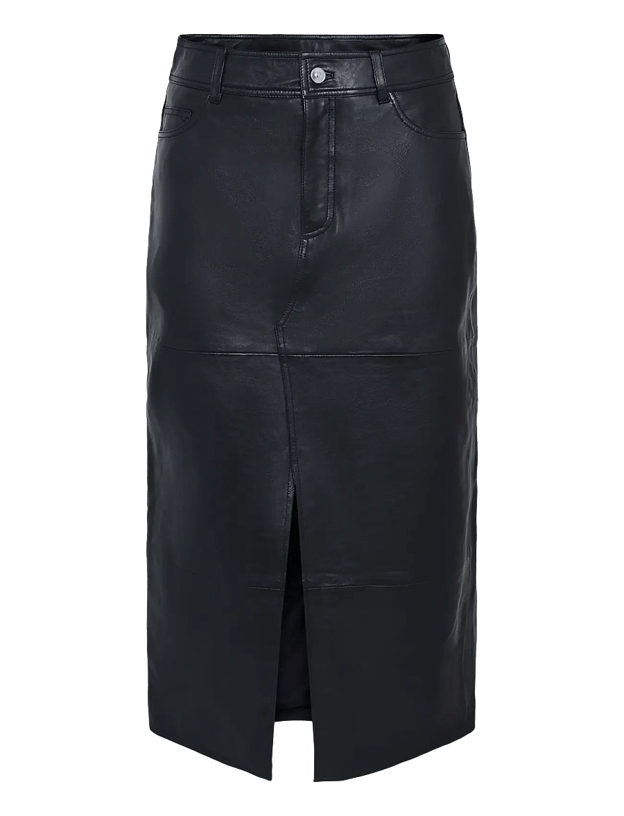 YAS - YASMINA HMW LEATHER LONG SKIRT NOOS - lædernederdele - black - 1