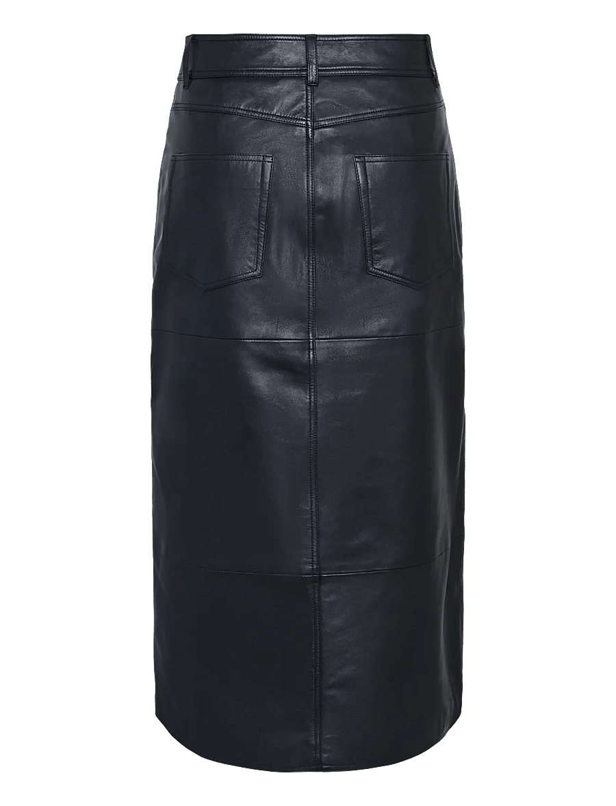 YAS - YASMINA HMW LEATHER LONG SKIRT NOOS - lædernederdele - black - 2