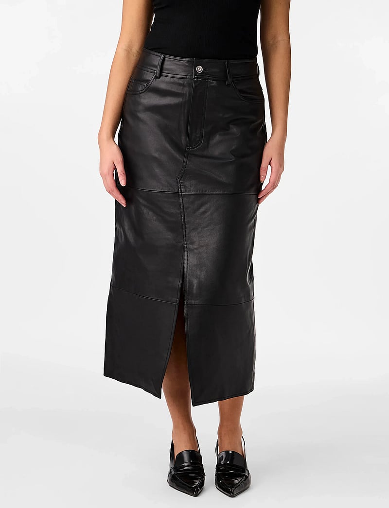 YAS - YASMINA HMW LEATHER LONG SKIRT NOOS - skinnkjolar - black - 0
