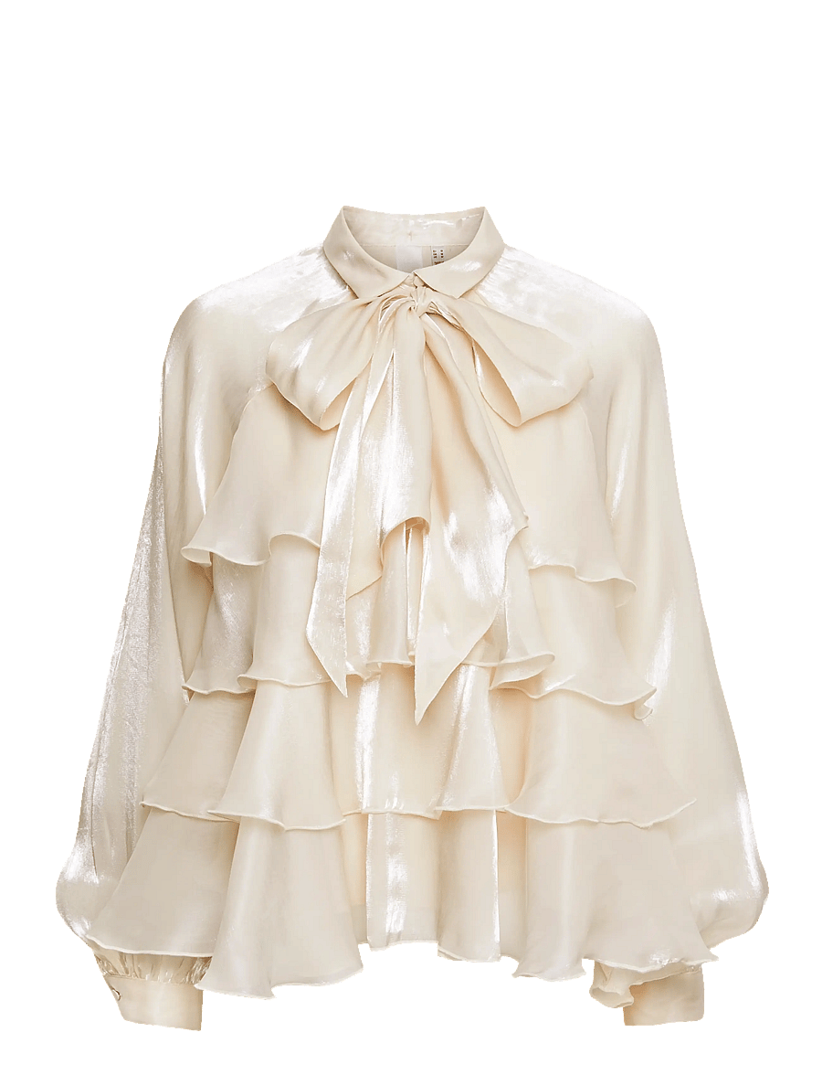 YAS - YASELOISE LS SHINY TOP - D2D - langärmelige blusen - gardenia - 1