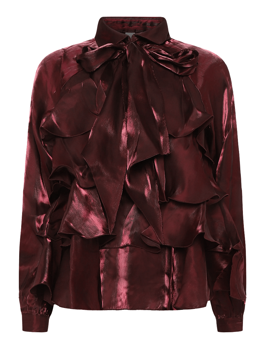 YAS - YASELOISE LS SHINY TOP - D2D - långärmade blusar - port royale - 0