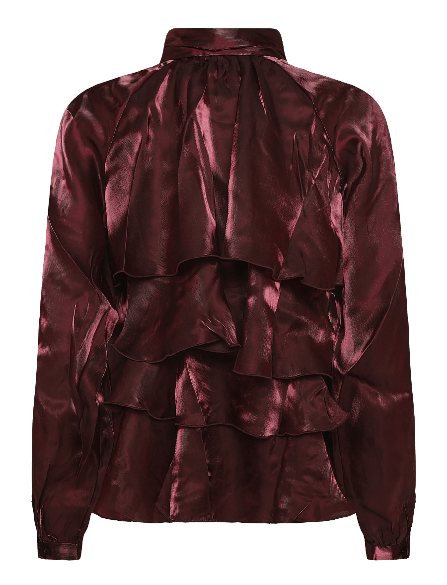 YAS - YASELOISE LS SHINY TOP - D2D - långärmade blusar - port royale - 1