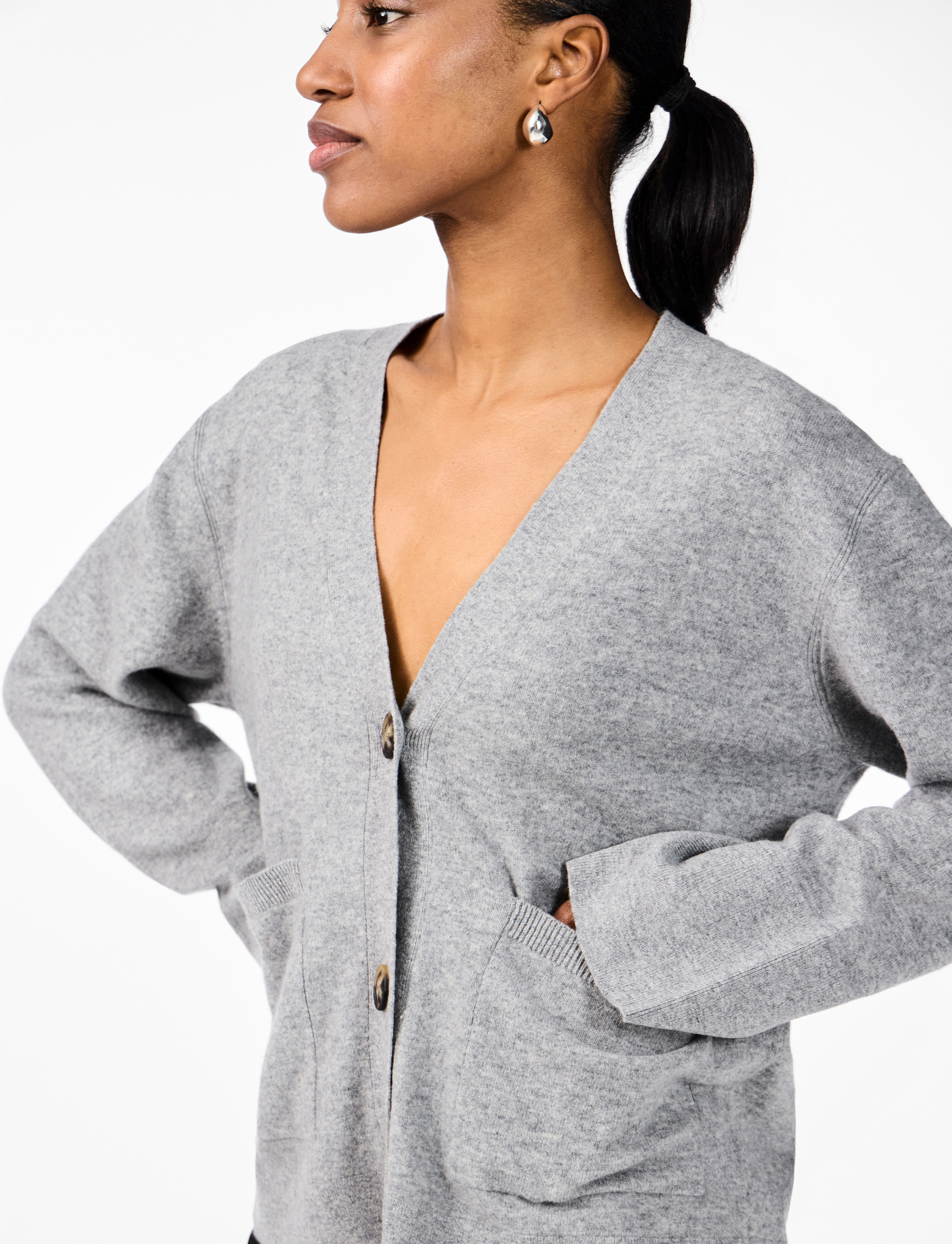 YAS - YASEMILIE LS CARDIGAN KNIT S. NOOS - light grey melange - 4