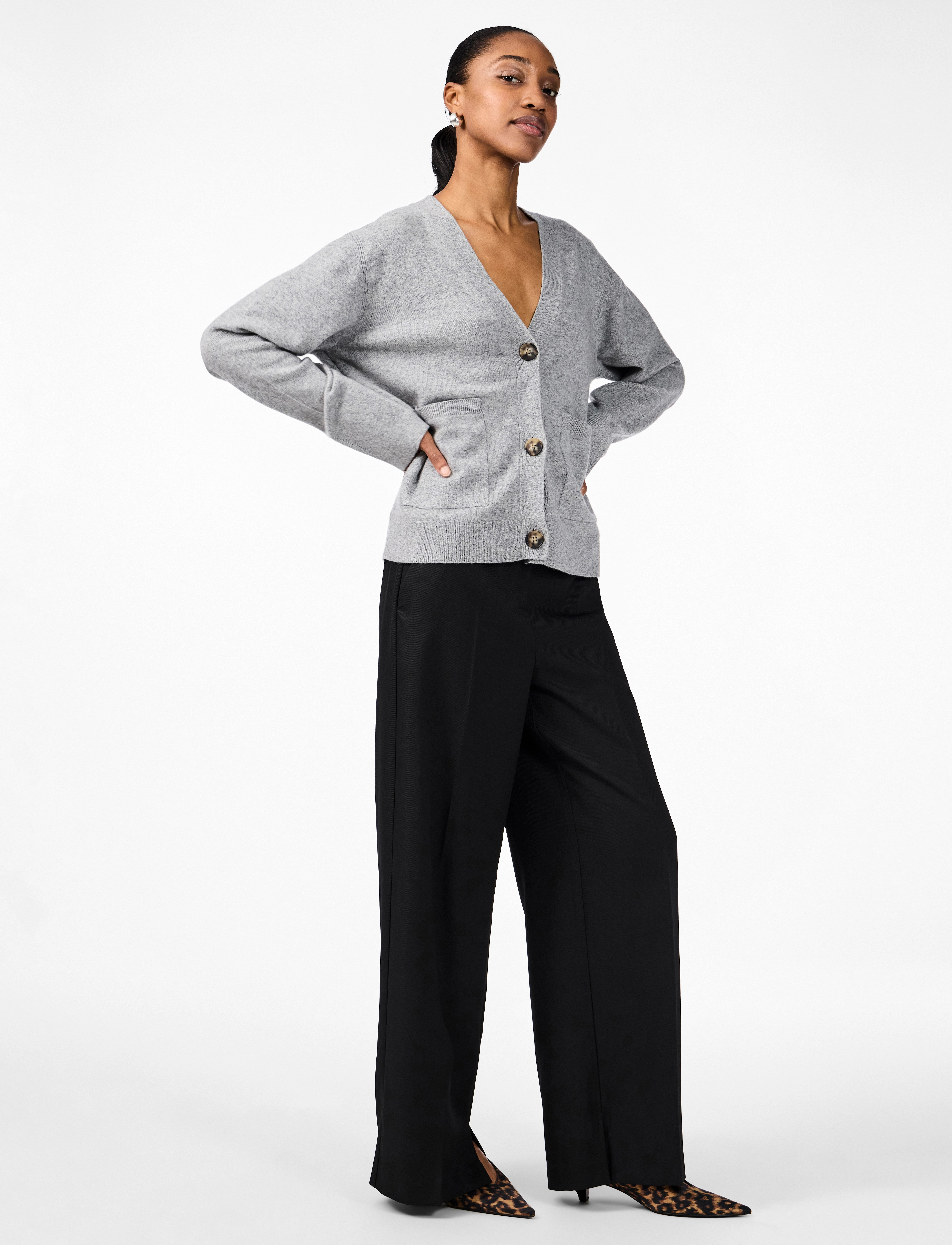 YAS - YASEMILIE LS CARDIGAN KNIT S. NOOS - light grey melange - 5