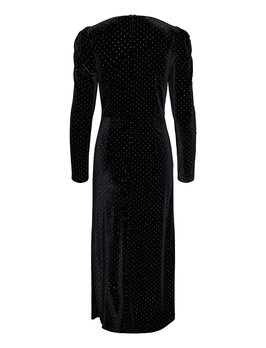YAS - YASHELLA LS VELOUR MIDI DRESS - SHOW - partykleider - black - 2