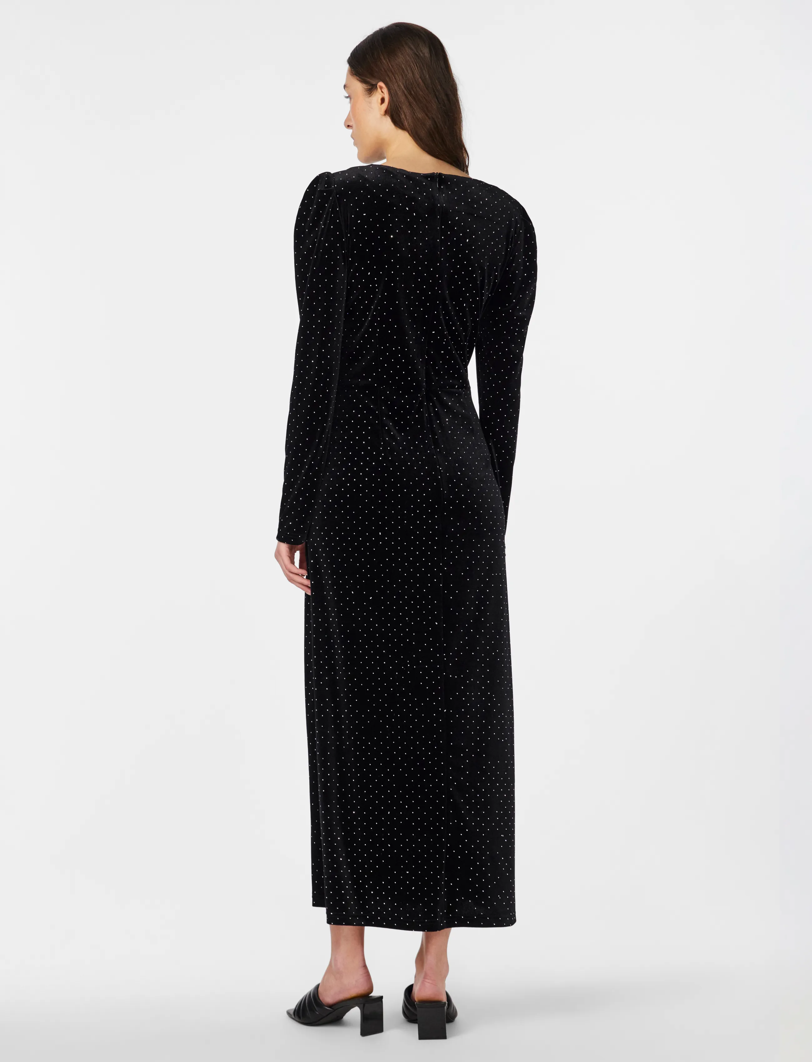 YAS - YASHELLA LS VELOUR MIDI DRESS - SHOW - party dresses - black - 3
