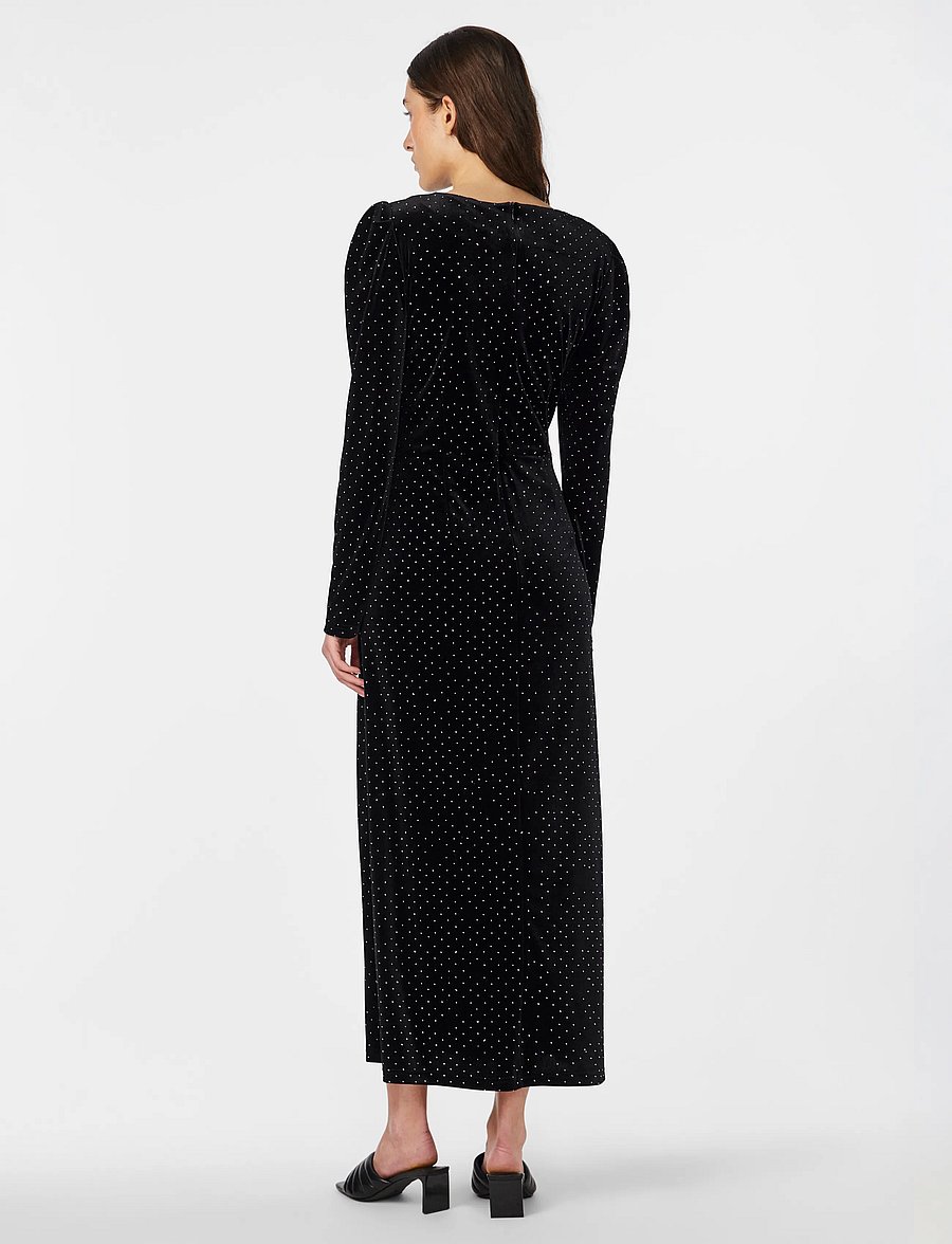 YAS - YASHELLA LS VELOUR MIDI DRESS - SHOW - partykleider - black - 3