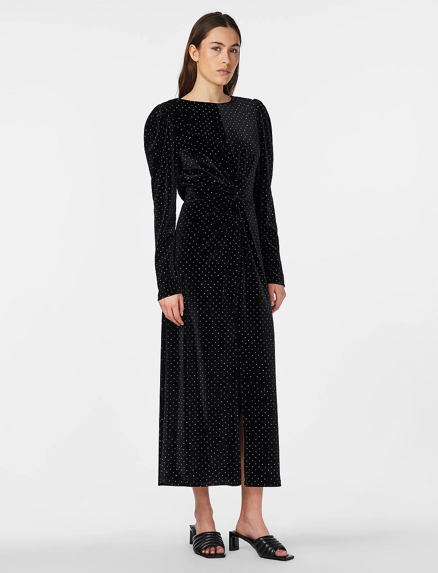 YAS - YASHELLA LS VELOUR MIDI DRESS - SHOW - partykleider - black - 4
