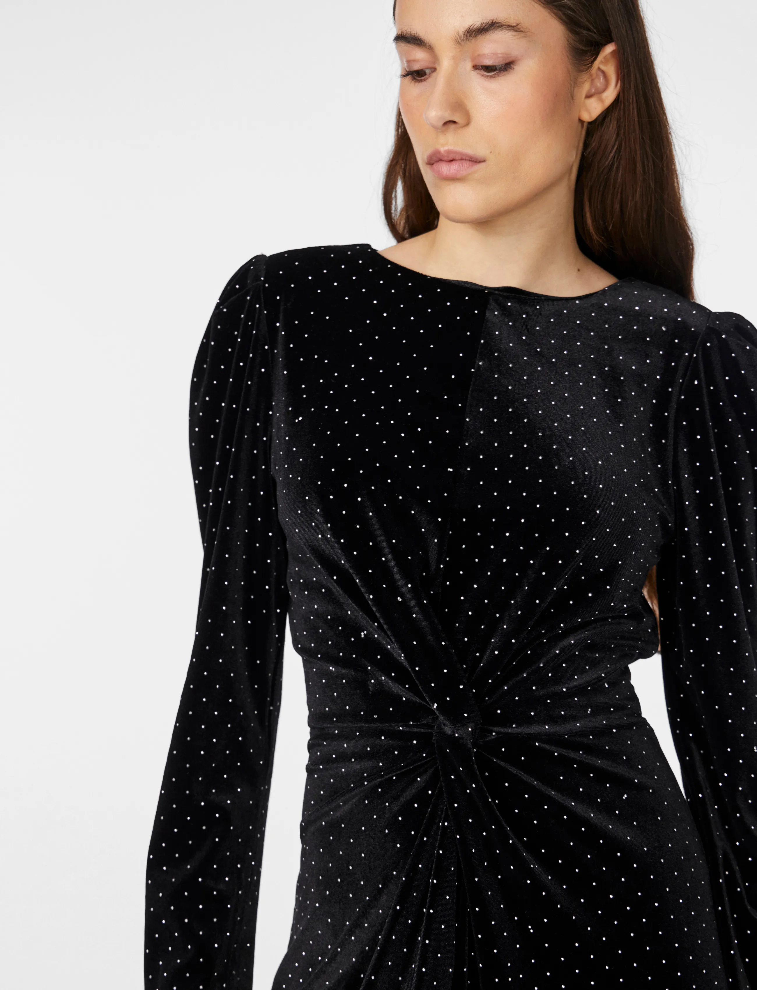YAS - YASHELLA LS VELOUR MIDI DRESS - SHOW - party dresses - black - 5