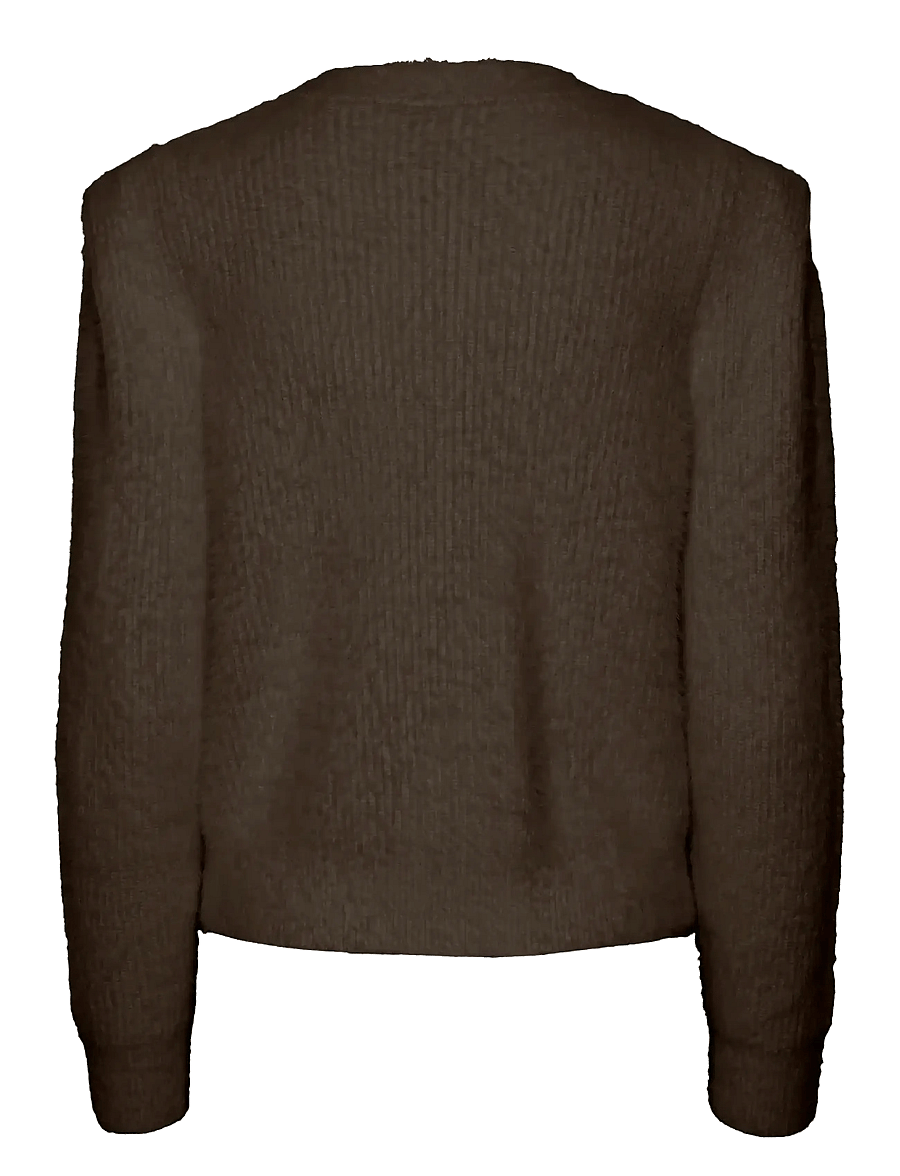 YAS - YASMEY LS KNIT CARDGIAN - kardiganid - hot fudge - 1